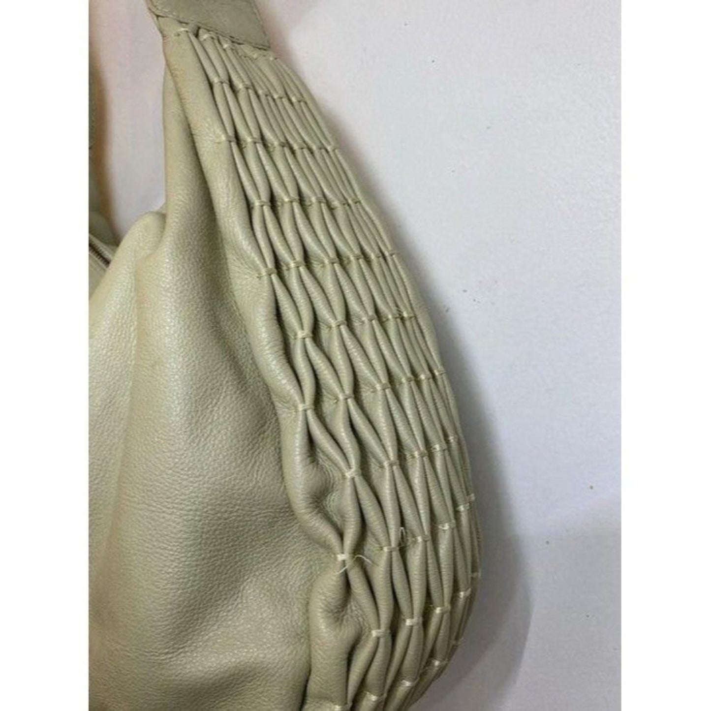 goldenbleu tote large cream leather shoulder bag