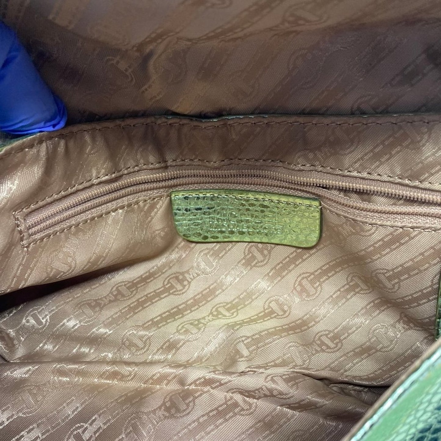 Michael Kors Green Shiny Leather Wristlet