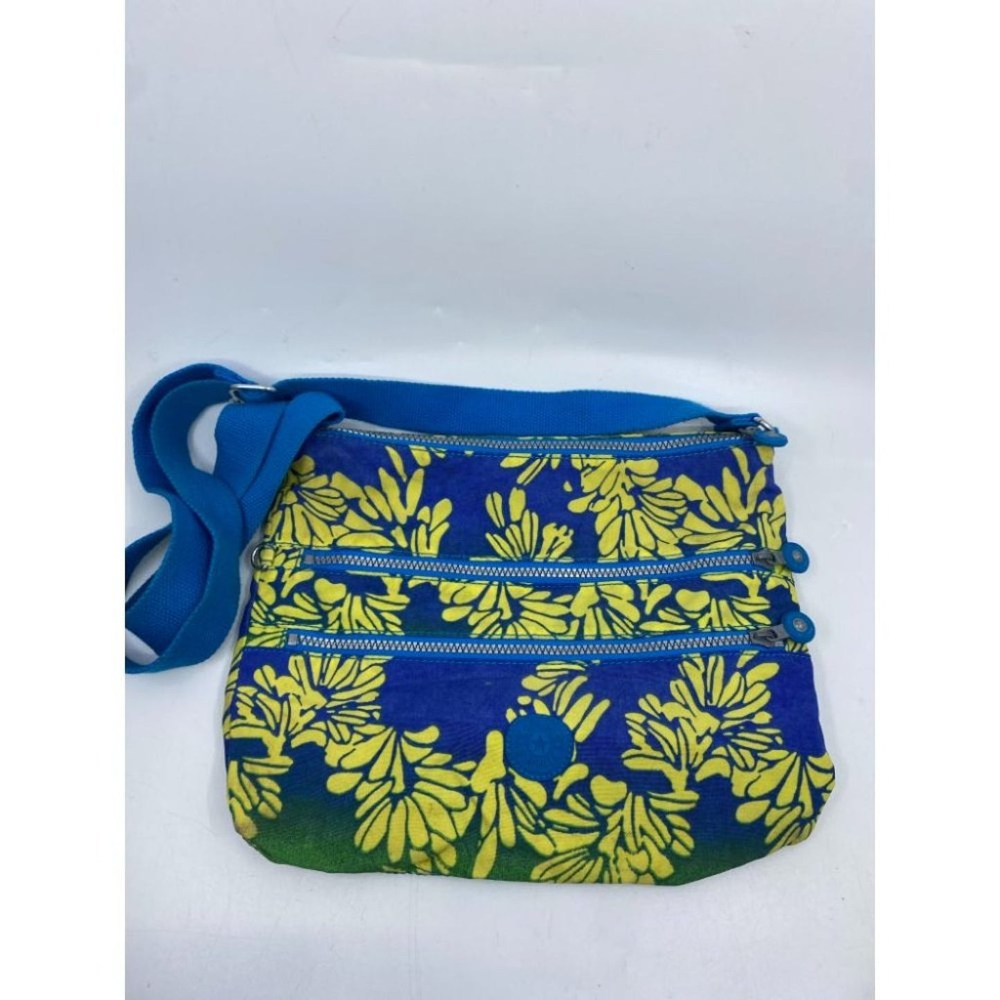 KIPLING Medium Blue Yellow Nylon Crossbody Bag