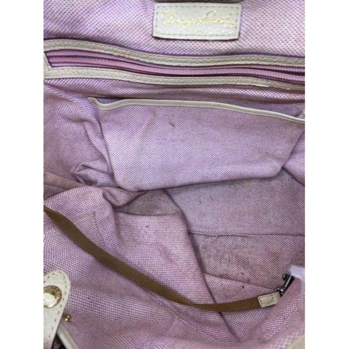 Dooney and Bourke cream leather hobo bag