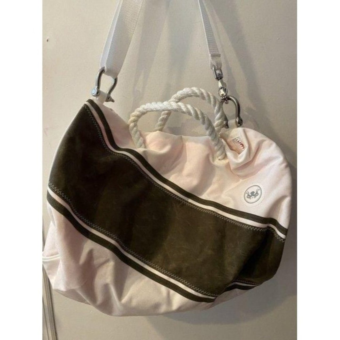Nauti duffle white gray weekend travel bag