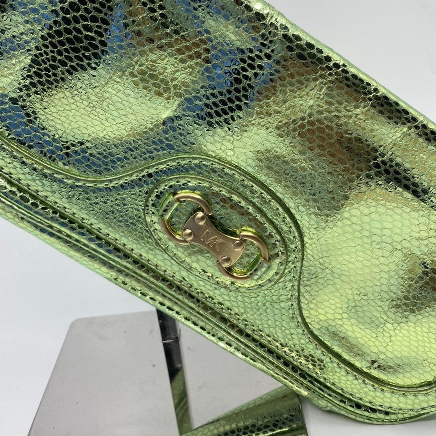 Michael Kors Green Shiny Leather Wristlet