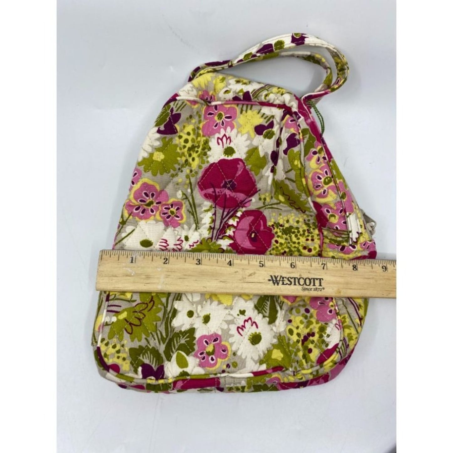 Vera Bradley Pink Green Gray Floral Cosmetic Bag