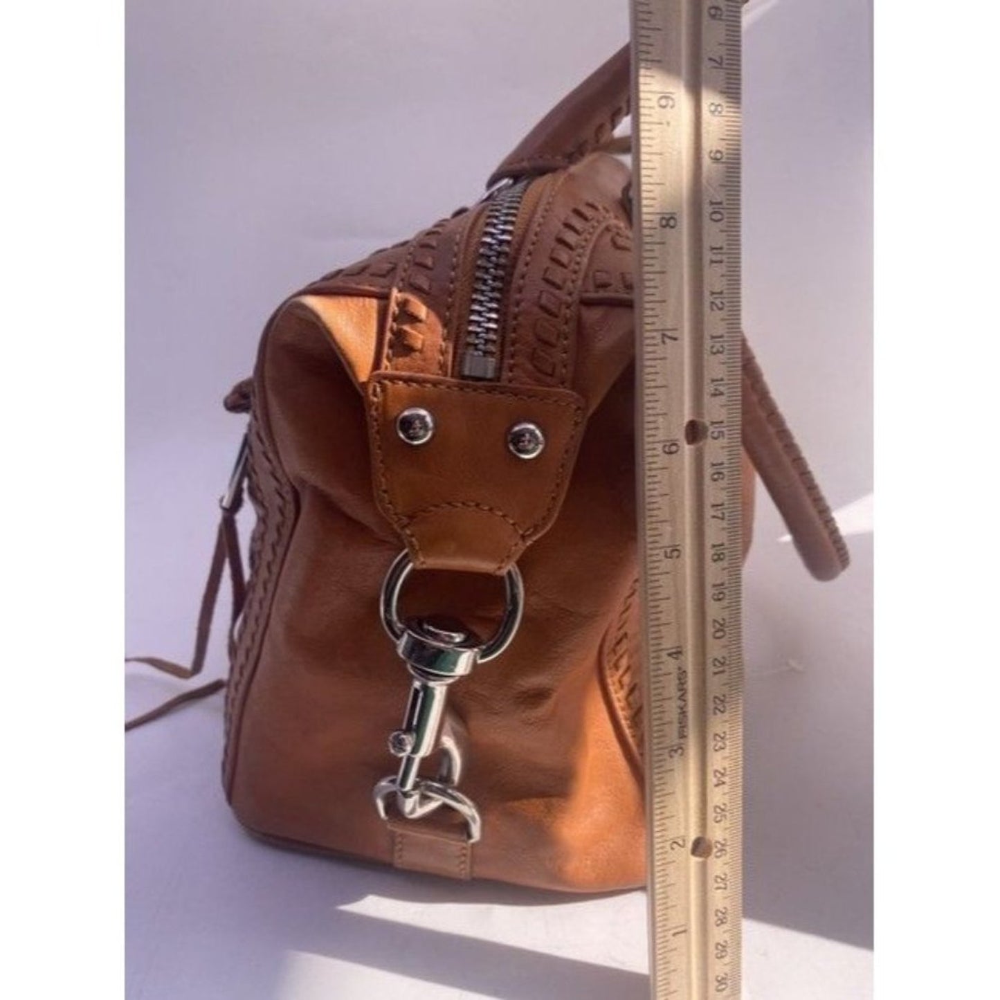 Rebecca Minkoff Weave Tassle Tan Leather Shoulder Bag