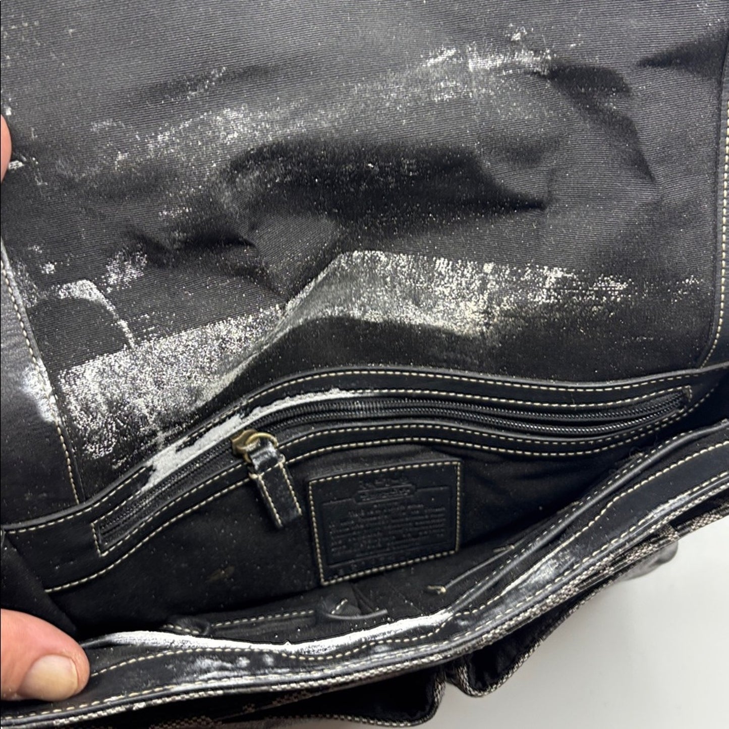Coach Signature Black and Gray Messenger Bag