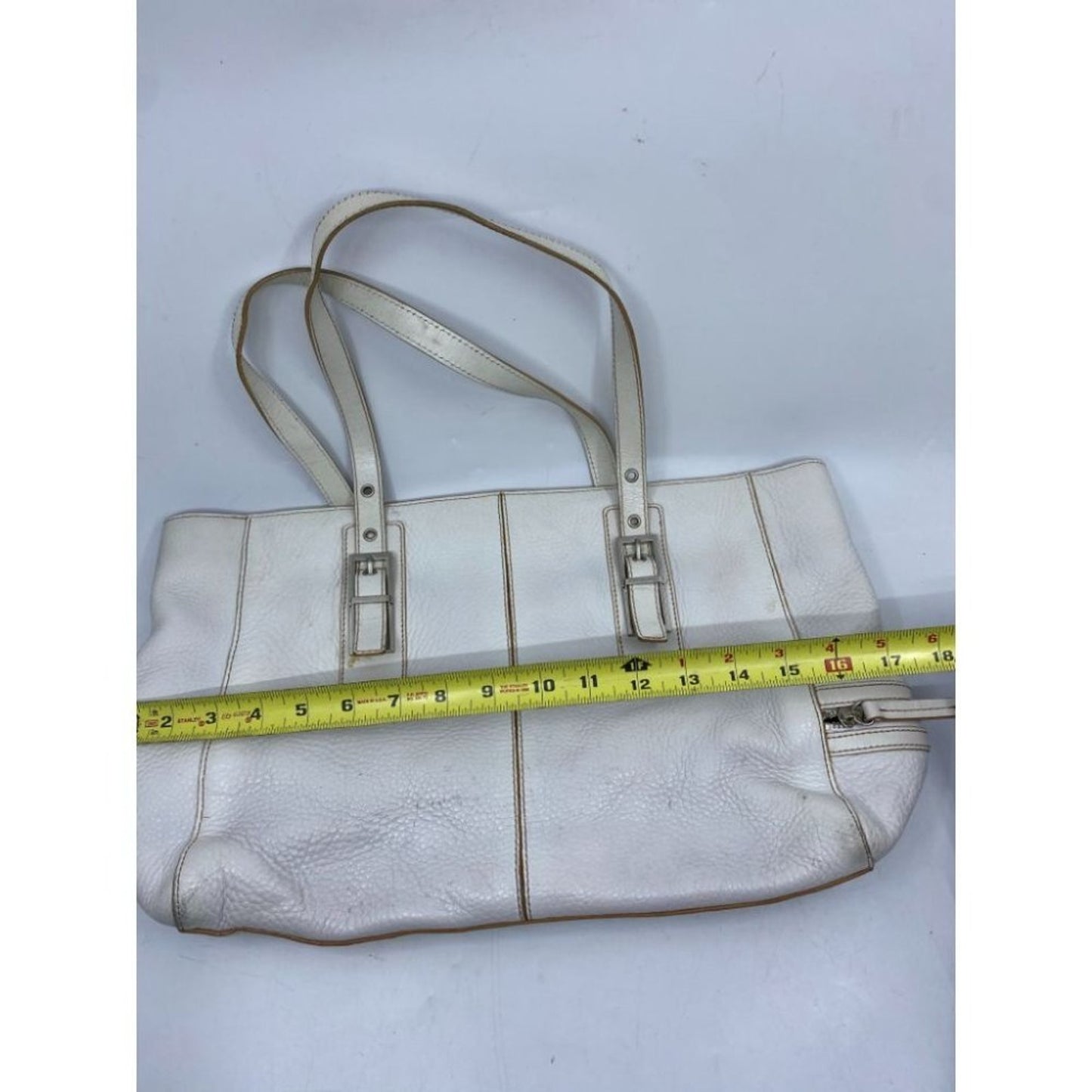 Kenneth Cole White Large Leather Shoulder Bag