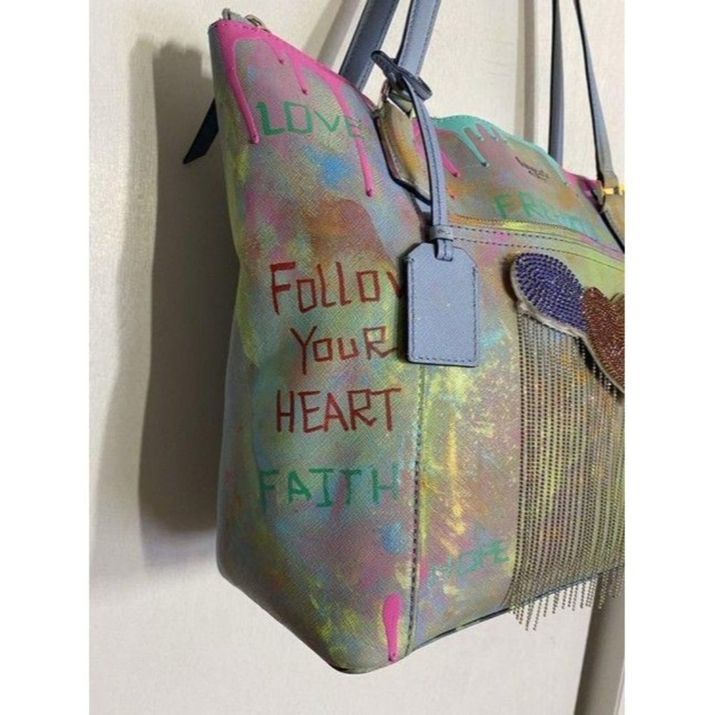 kate spade w handbag customized by me w graffi mul