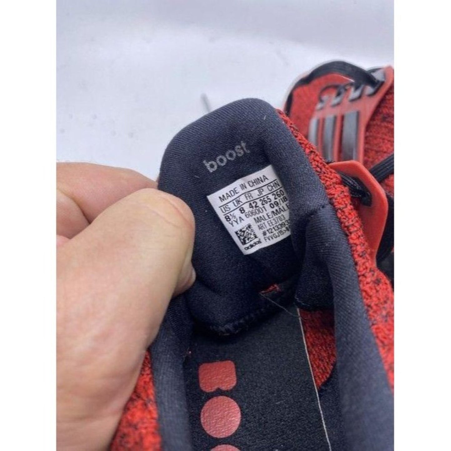 Adidas Red Black Ultra Boost Sneakers Size Us