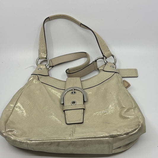 Coach Shimmering Cream Shoulder Bag