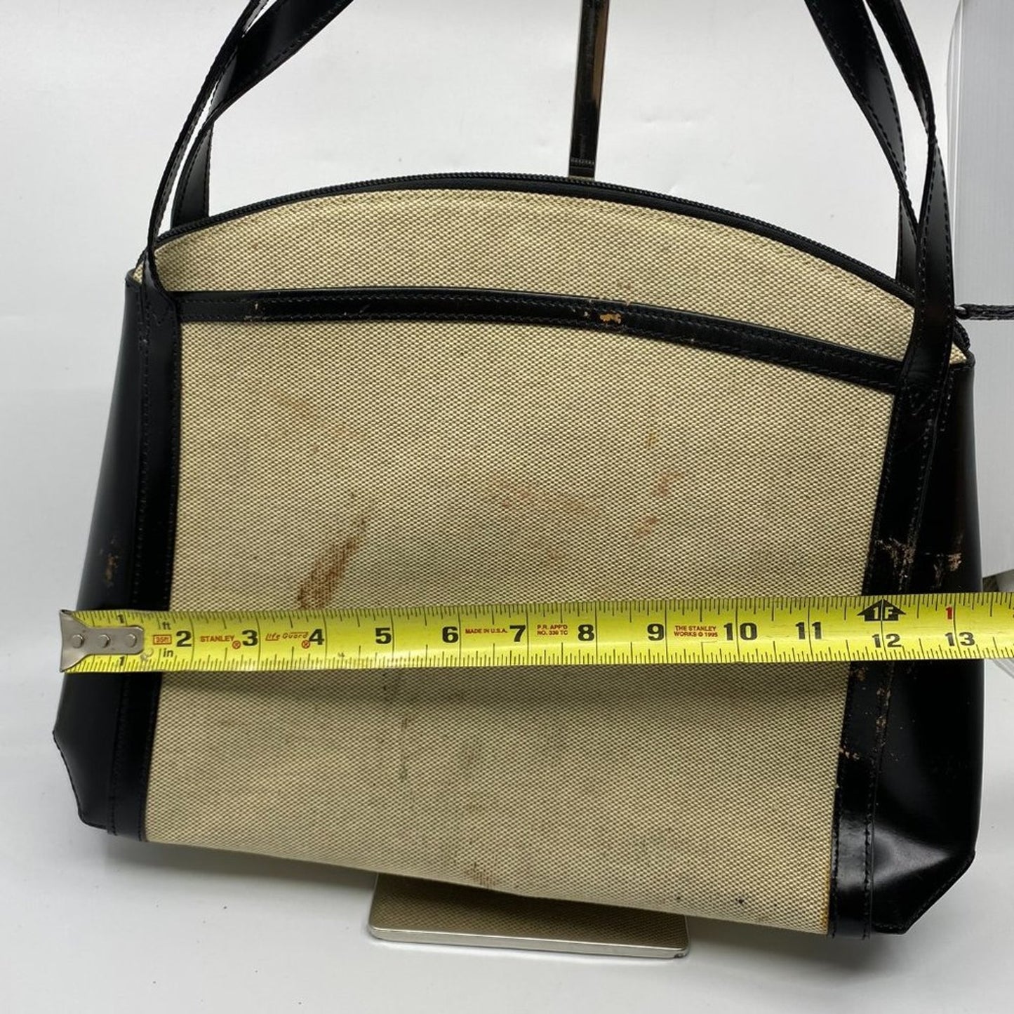BALLY Vintage/ Khaki Canvas And Lether Handbag