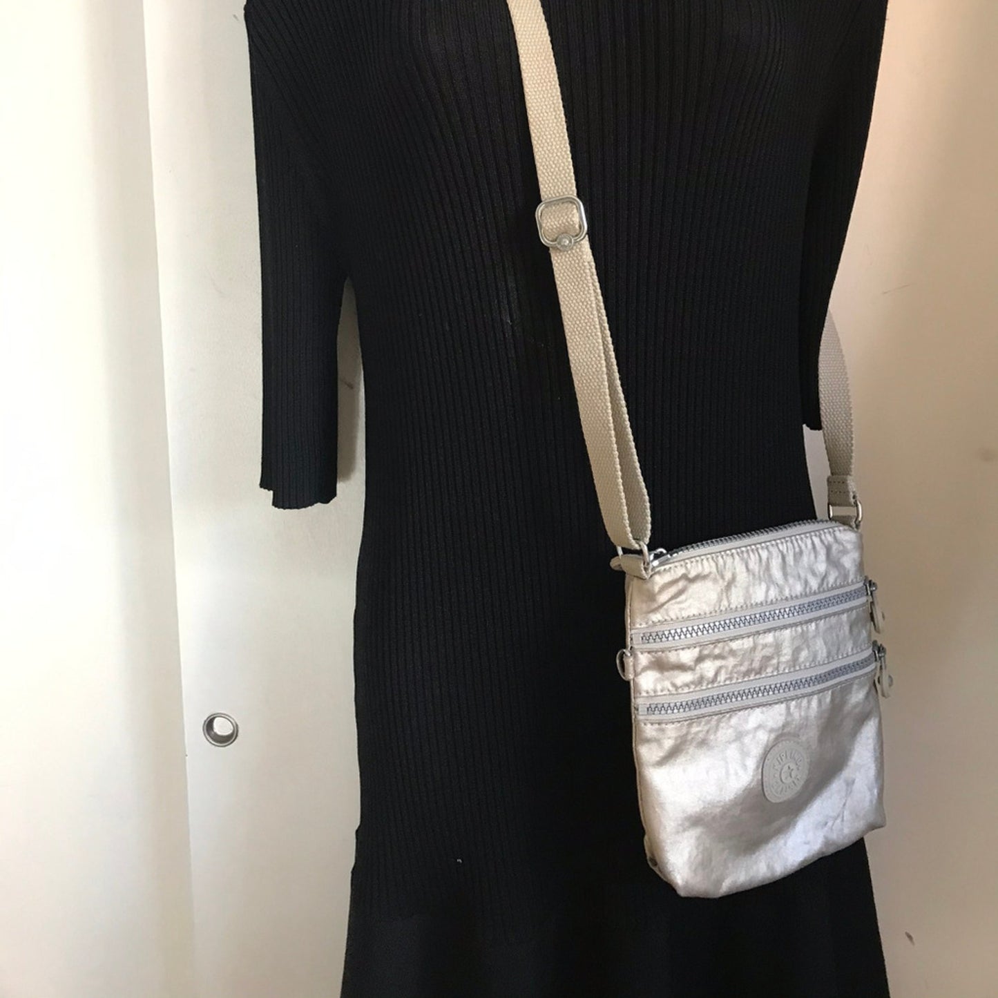 Kipling Light Gold Nylon Small Crossbody Bag