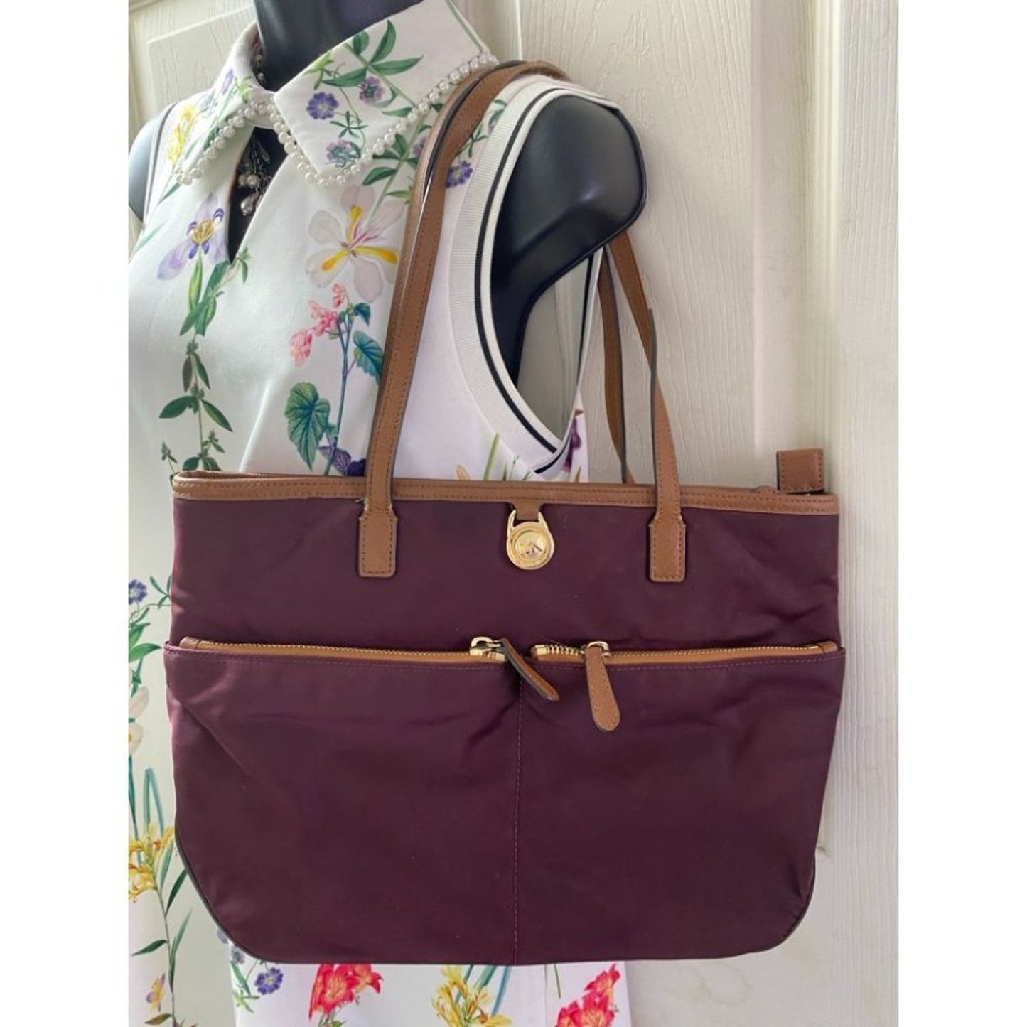 Michael Kors Purple Nylon Tote Bag