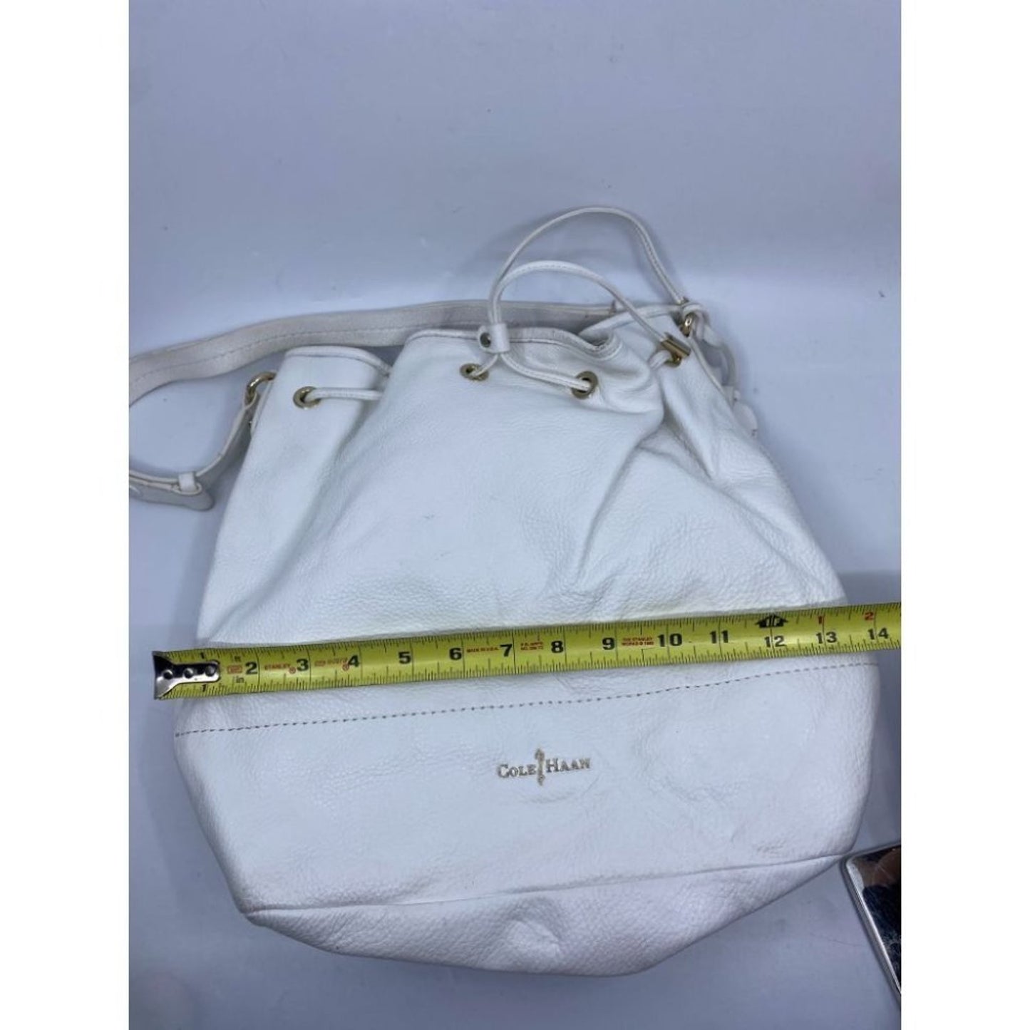COLE HAAN White Large Leather Tote/ Shoulder Bag