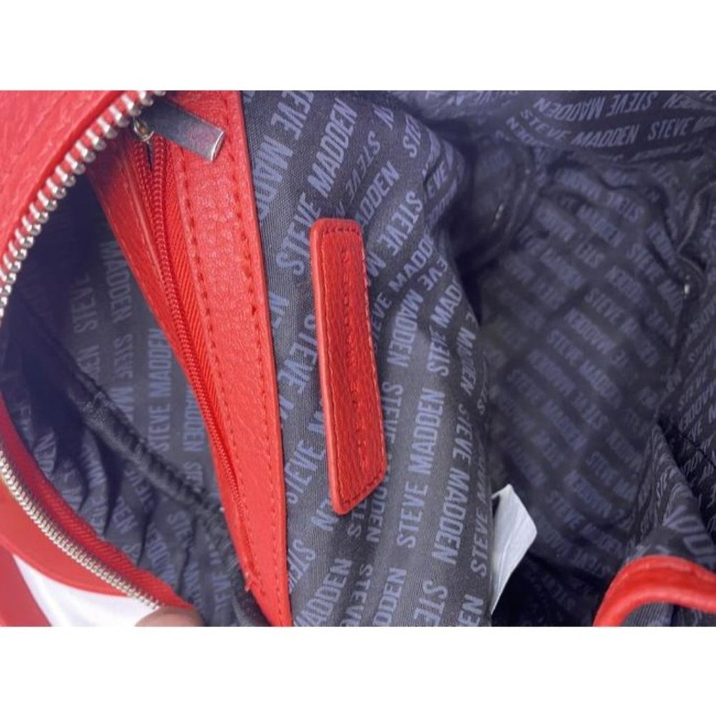 Steve Madden Mini Red Faux Leather Backpack