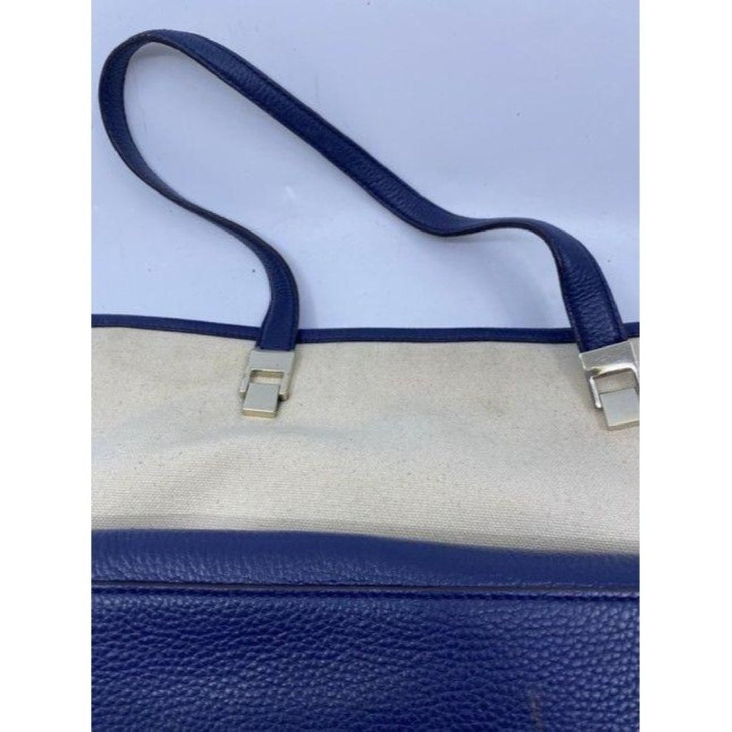 kate spade creamblue fabric shoulder bag