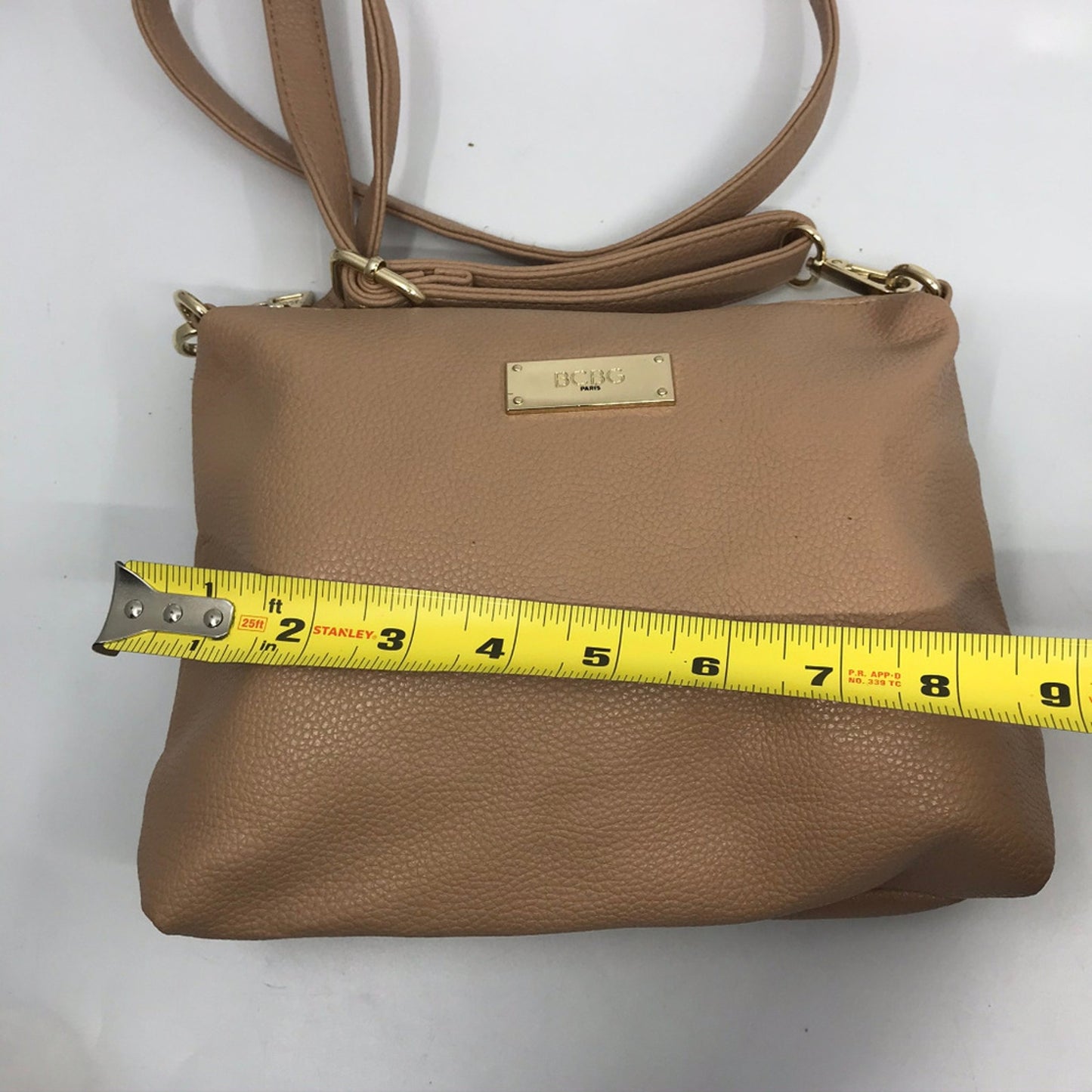 BCBG Paris Tan Faux Leather Crossbody Bag