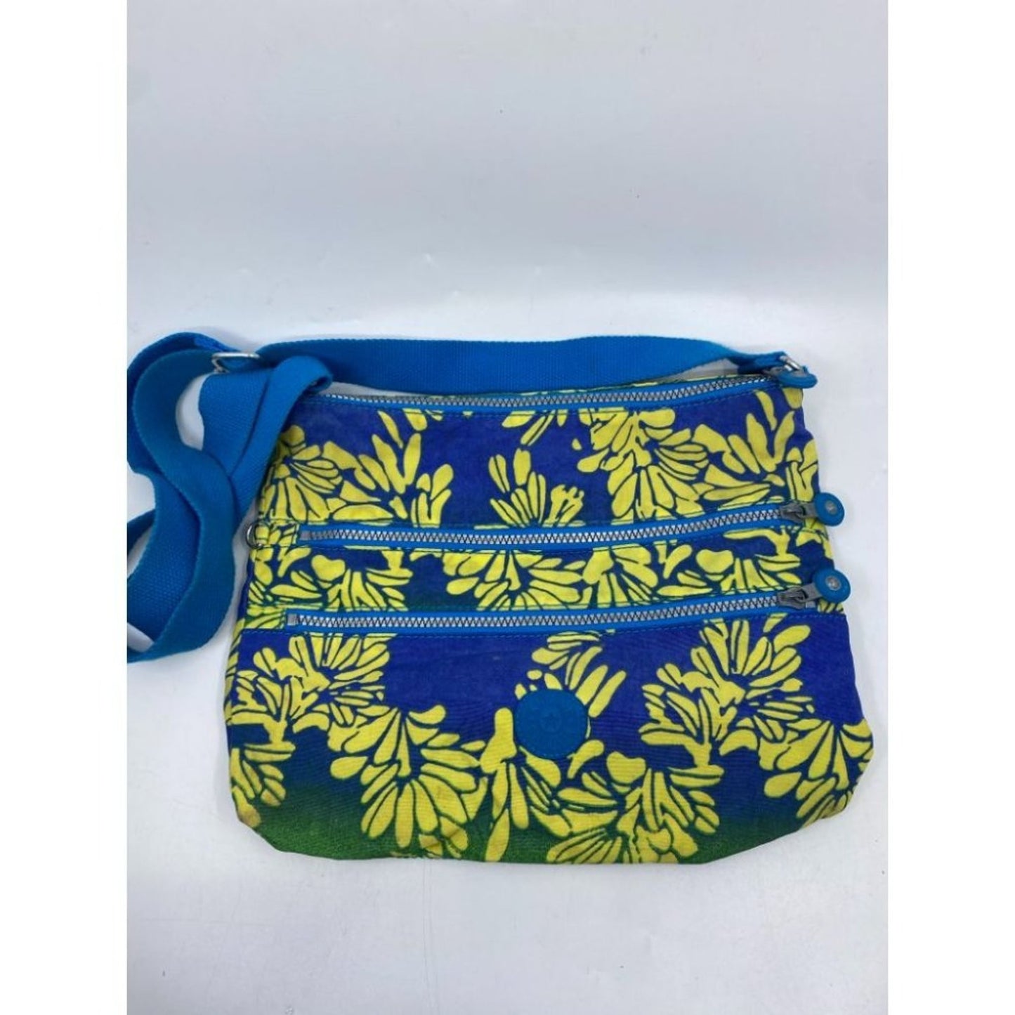 KIPLING Medium Blue Yellow Nylon Crossbody Bag