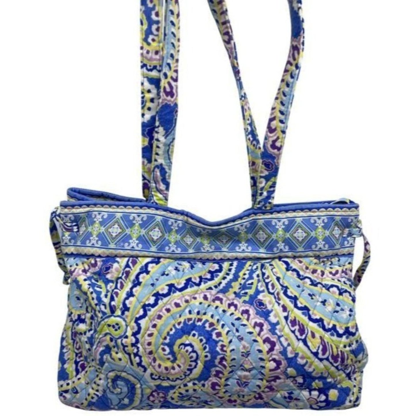 Vera Bradley Large Quilted Blue Purple Yellow Whit