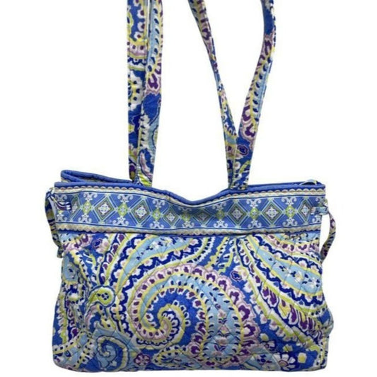 Vera Bradley Large Quilted Blue Purple Yellow Whit