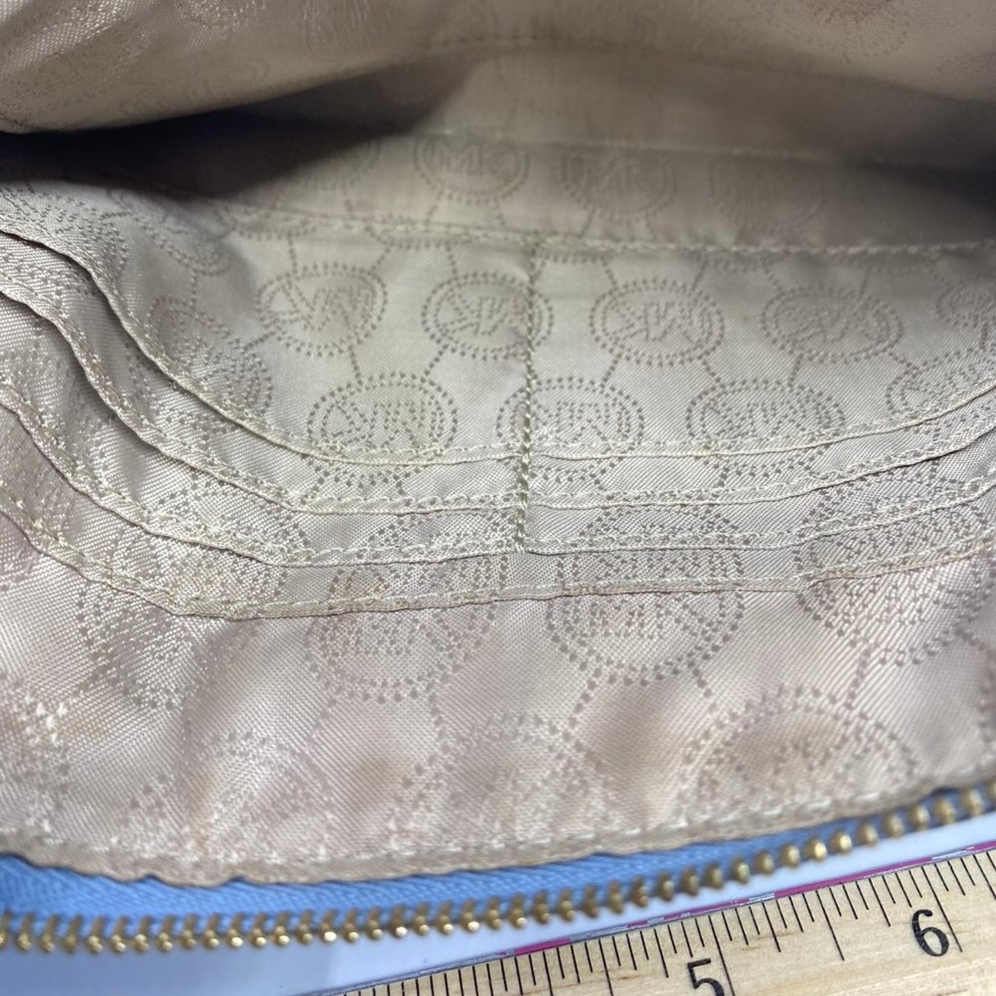 Michael Kors Pastel Blue Grain Leather Wristlet