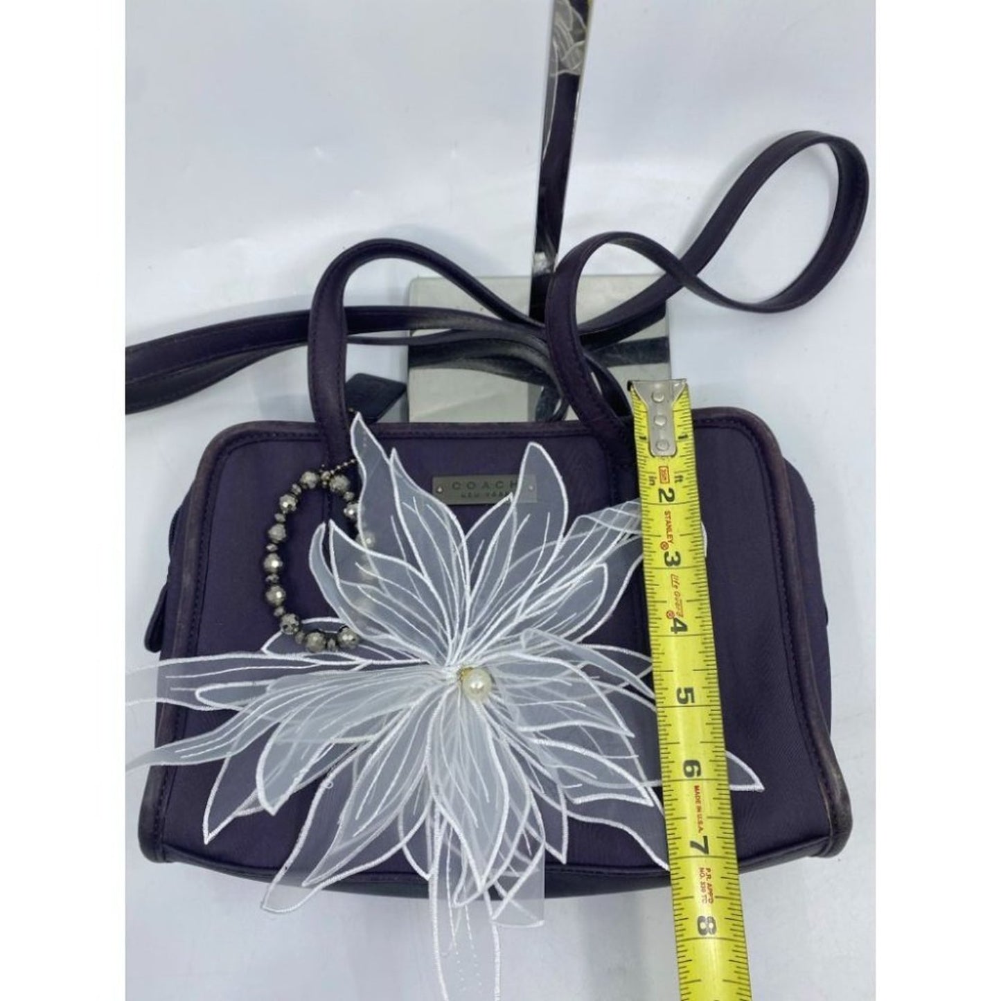 Coach Handbag Purple Customized with Applique
