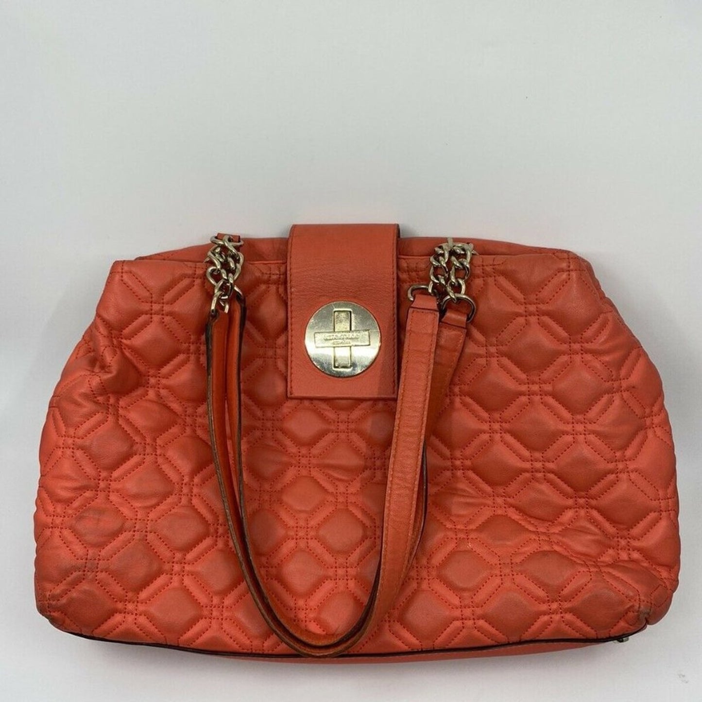 Kate Spade Orange Leather Tote Bag
