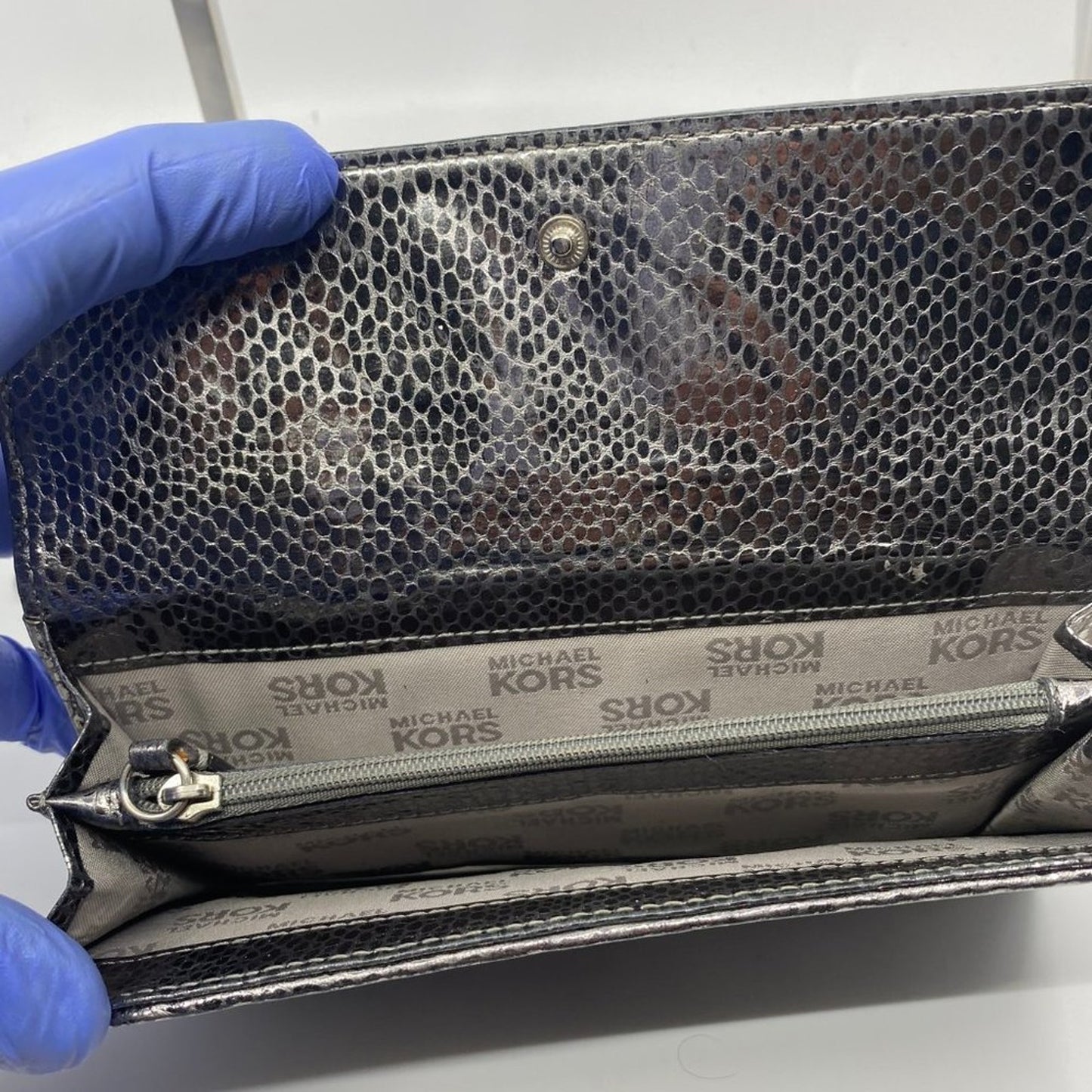 Michael Kors Silver Leather Wallet
