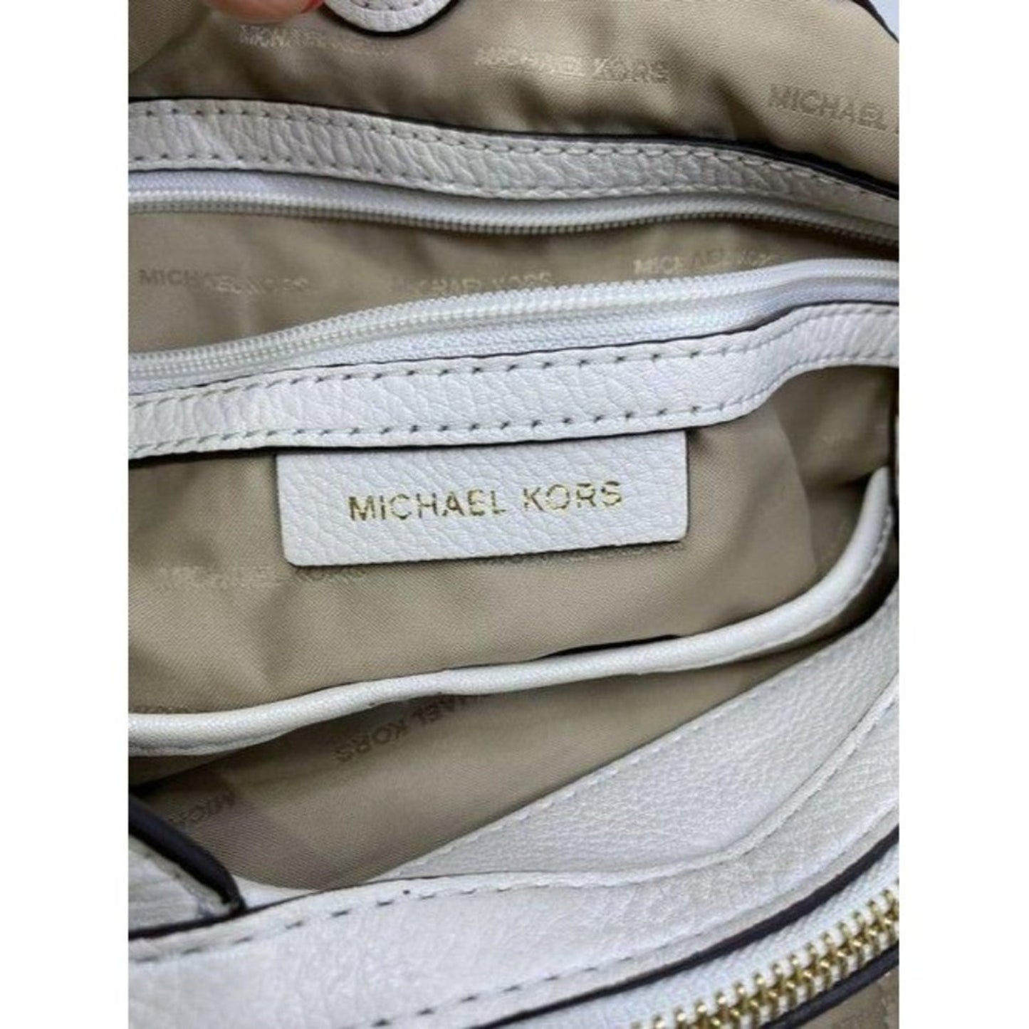 michael kors white leather shoulder bag