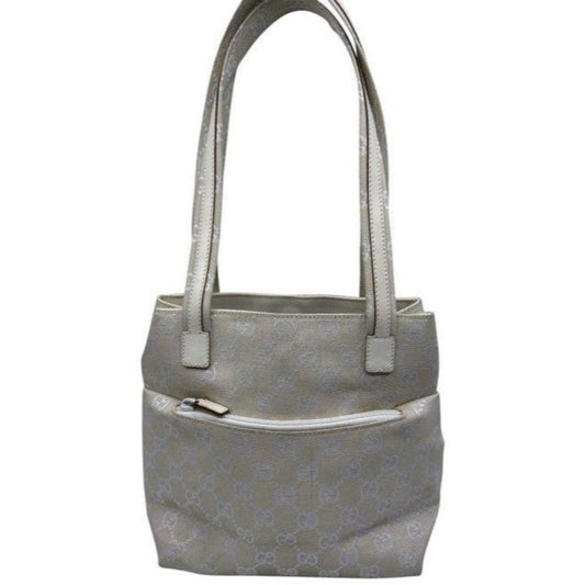gucci vintage white jacquard fabric shoulder bag