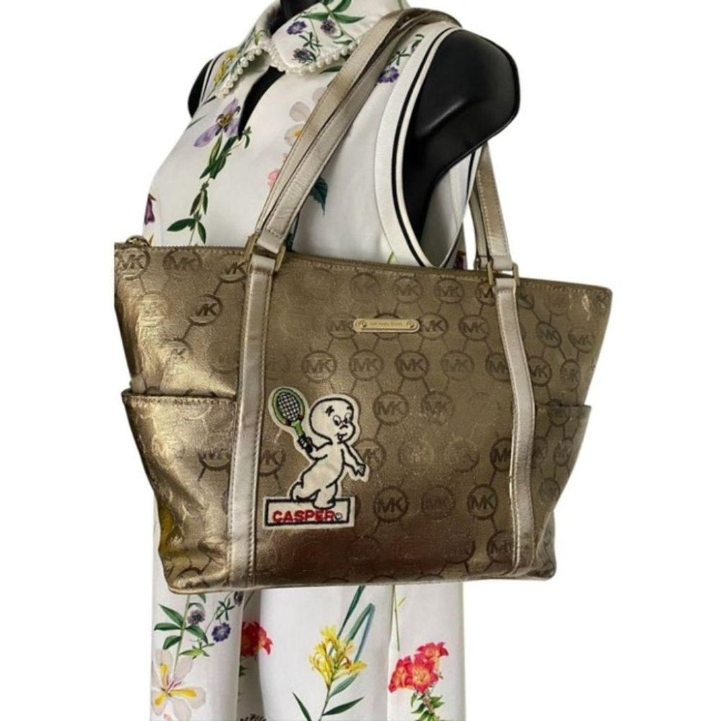 MICHAEL KORS Large Shoulder Bag Gold Customized