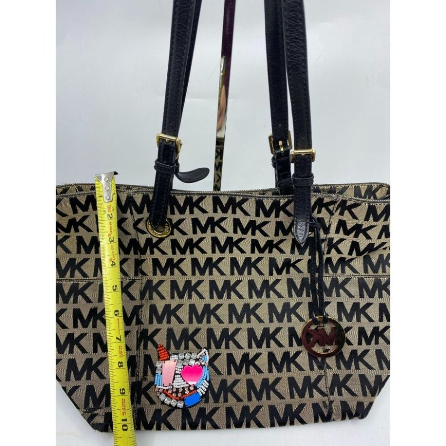 Michael Kors Black Tan Tote Bag Customized