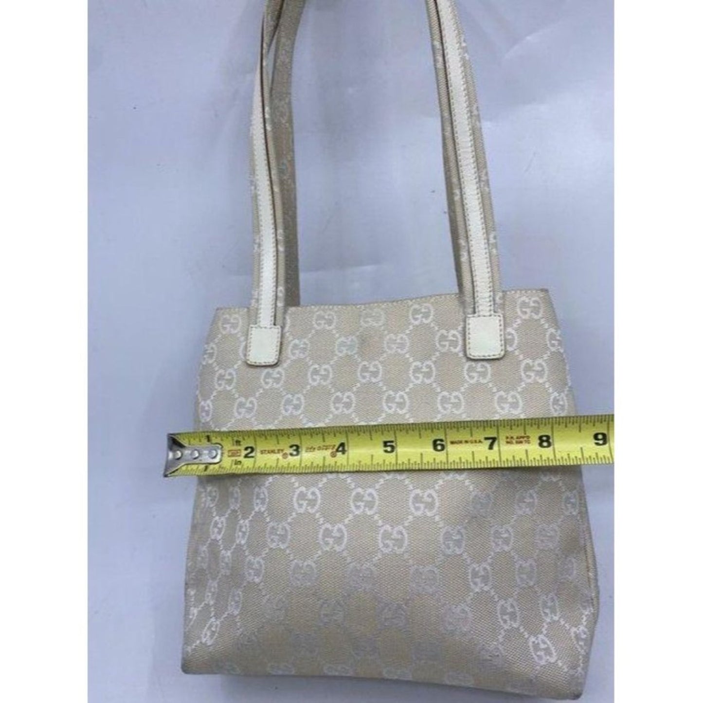 gucci vintage white jacquard fabric shoulder bag
