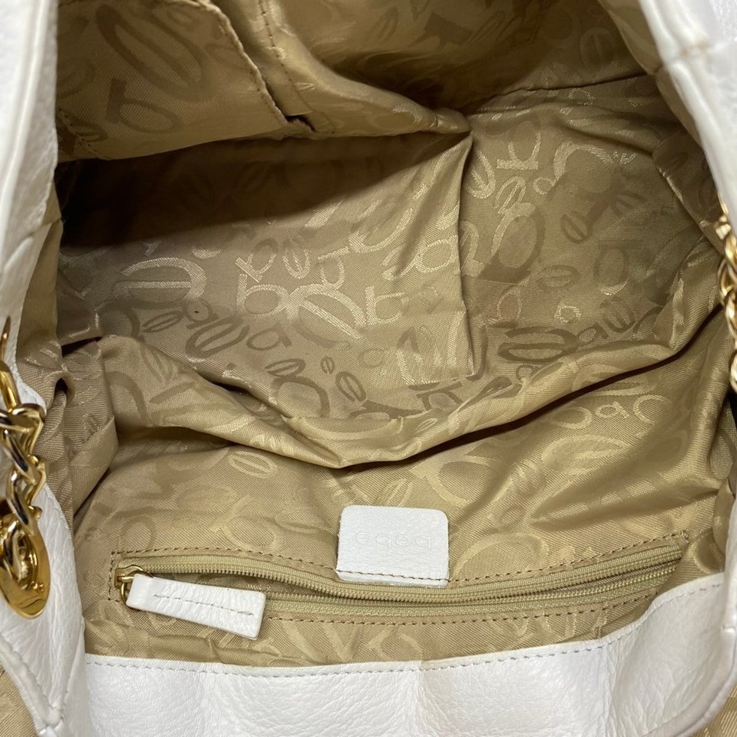 Bebe White Leather Shoulder Bag
