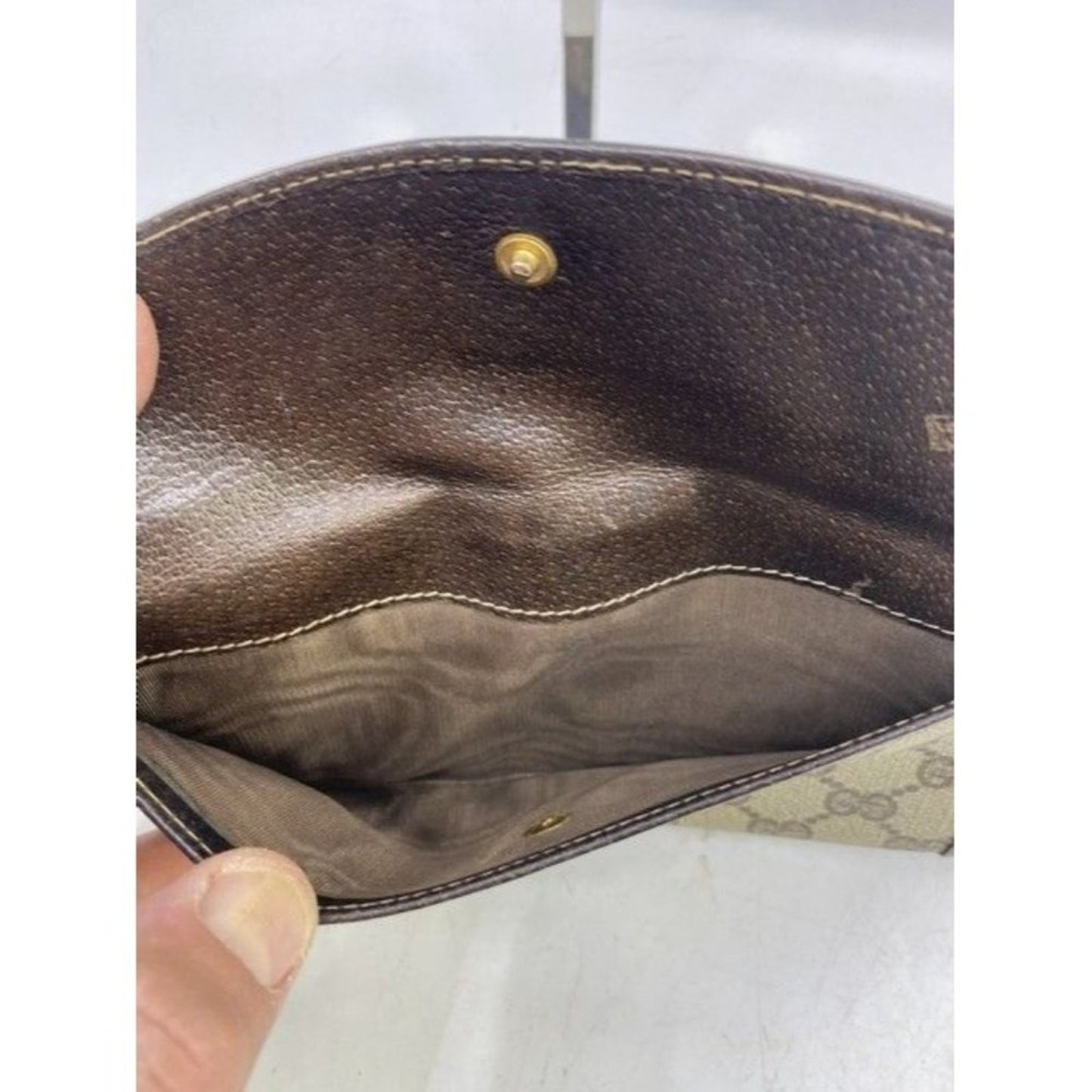 Gucci Brown Long Vintage Canvas Wallet