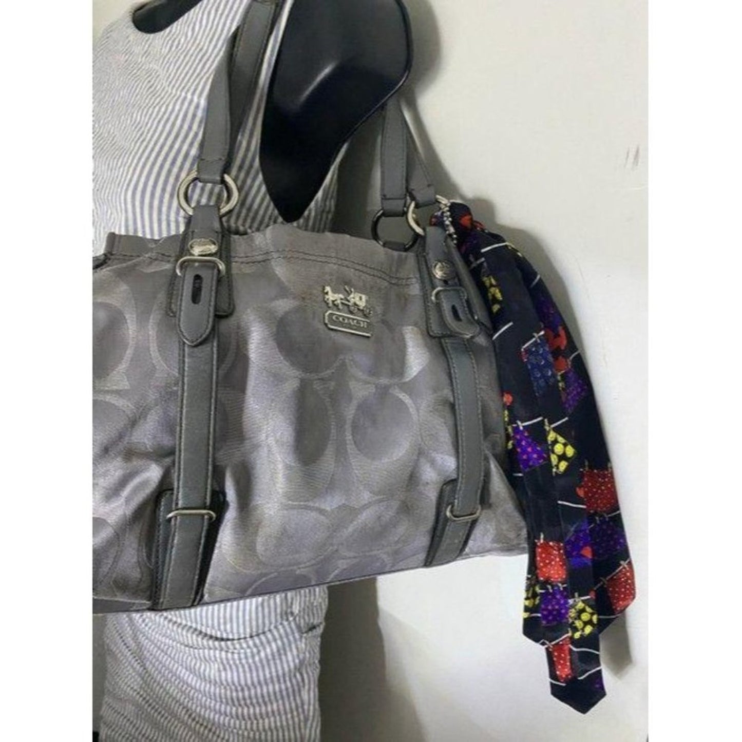 coach w w detachable specialty tie accent silver s