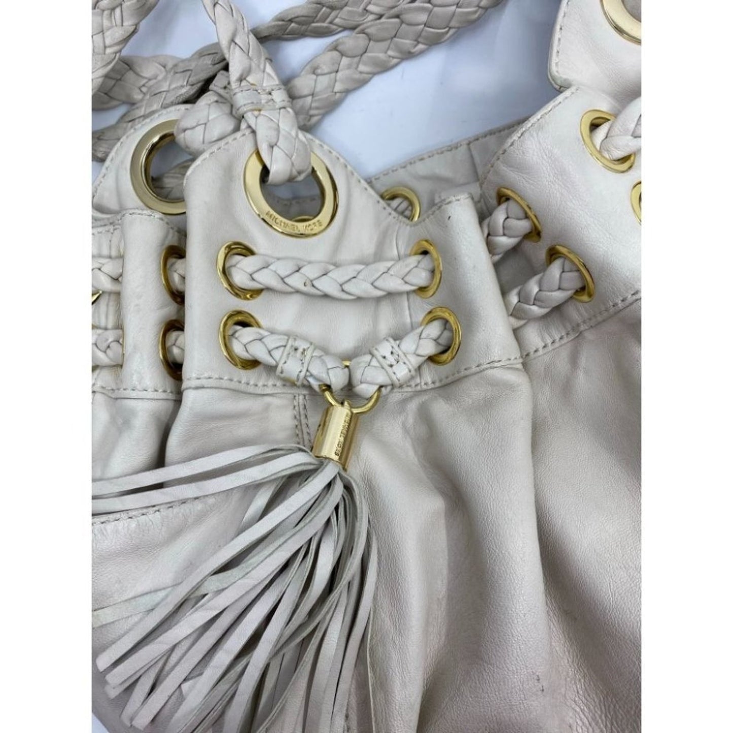Michael Kors Lamb Leather Cream Shoulder Bag LG/MD