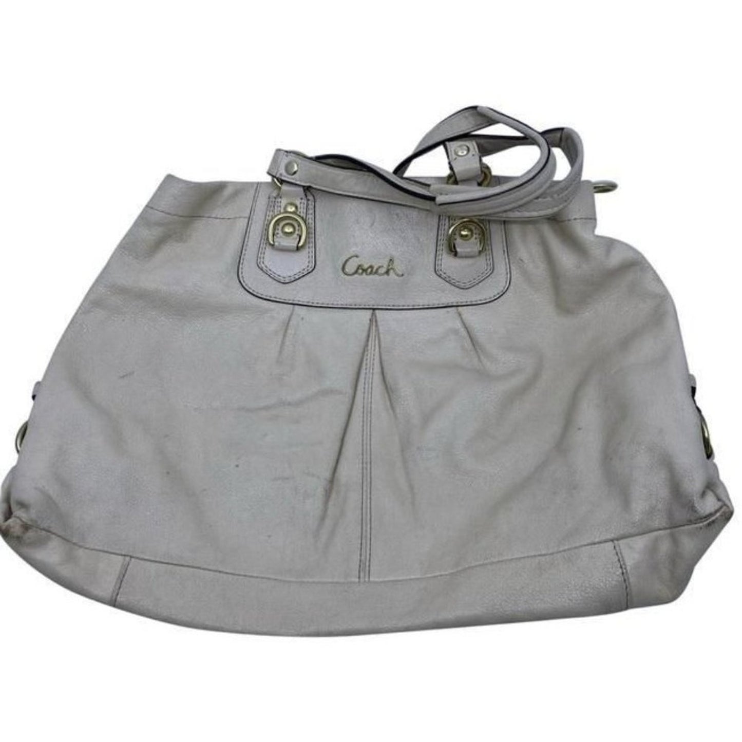 Coach Xl White Leather Shoulder Bag