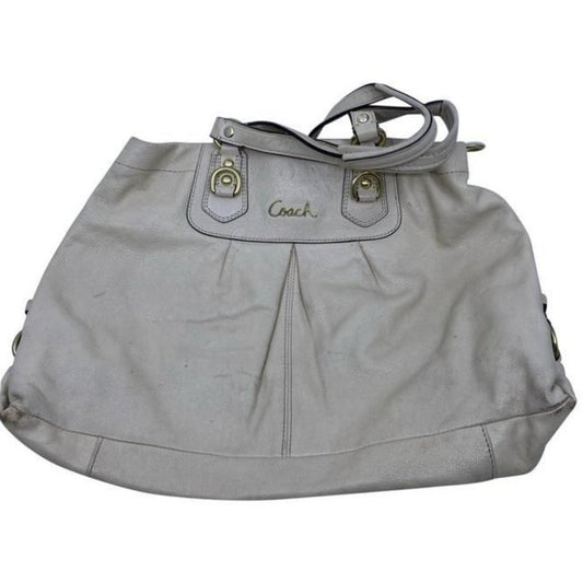 Coach Xl White Leather Shoulder Bag