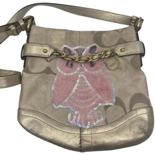 COACH Customized Tan Fabric Crossbody Bag