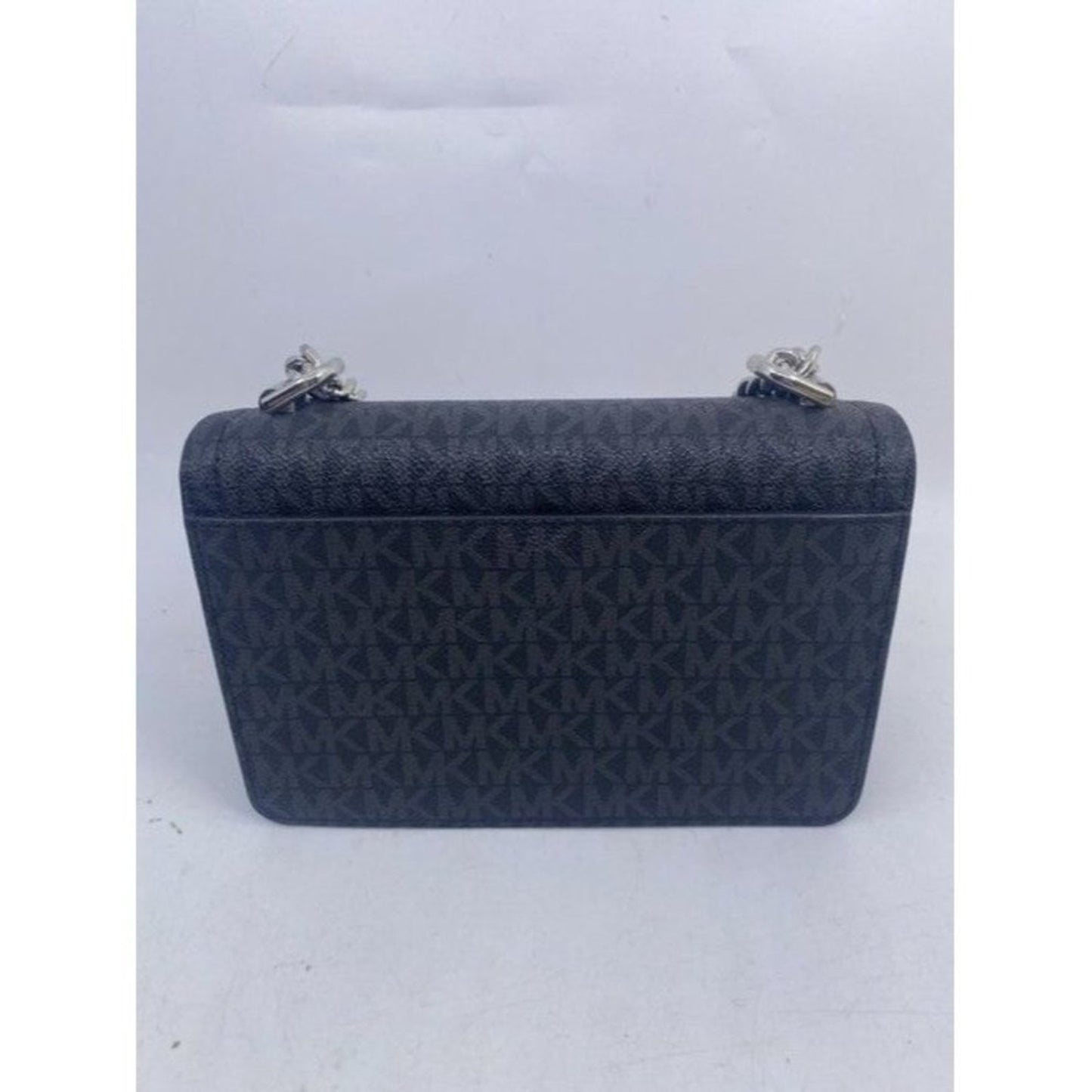 Michael Kors New Ginny Medium Logo Black Coated Canvas Cross Body Bag