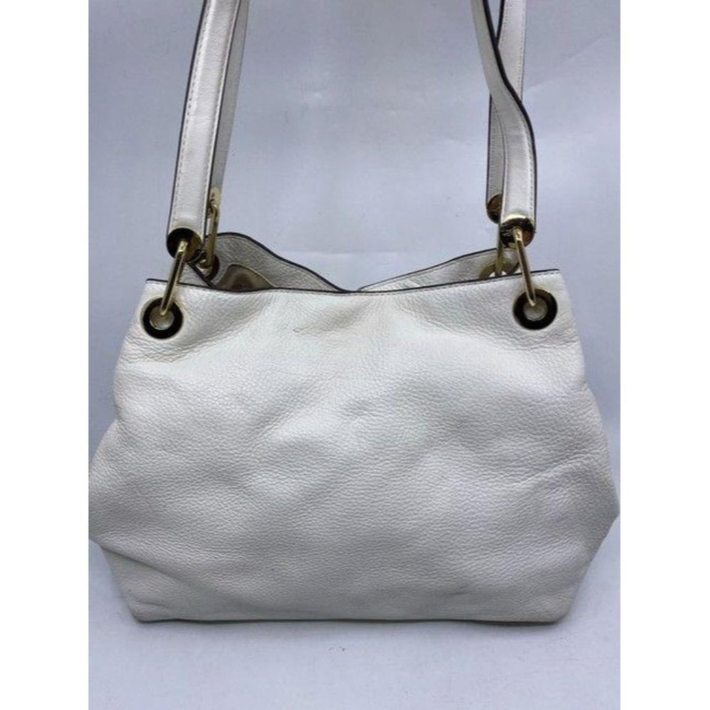 michael kors white leather shoulder bag