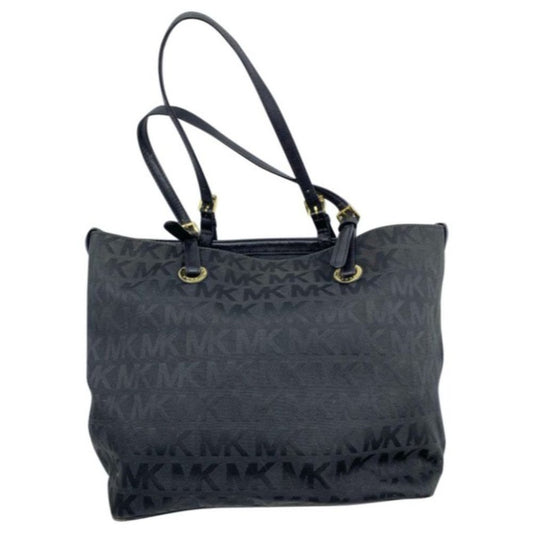 Michael Kors All Over Logo Black Fabric Tote Bag