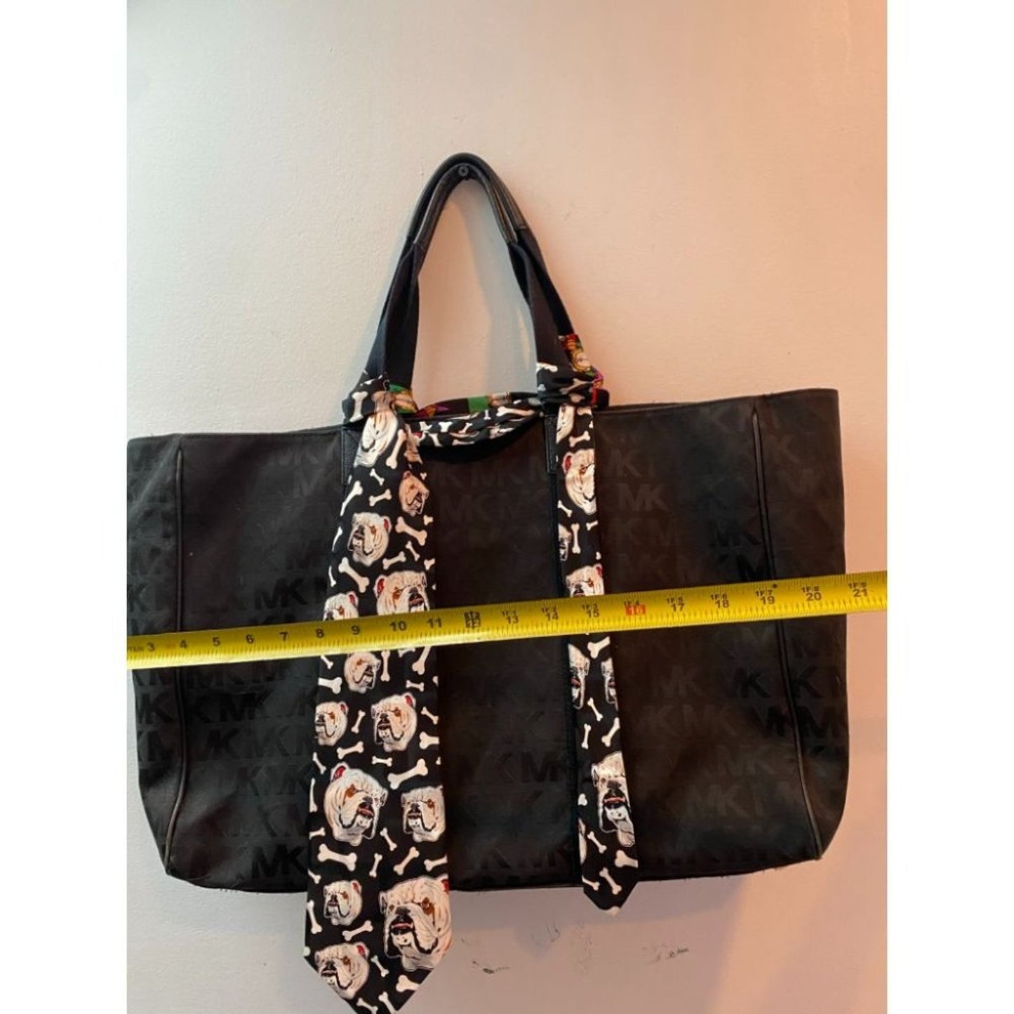 MICHAEL KORS XL All Over Logo Fabric Night Bag