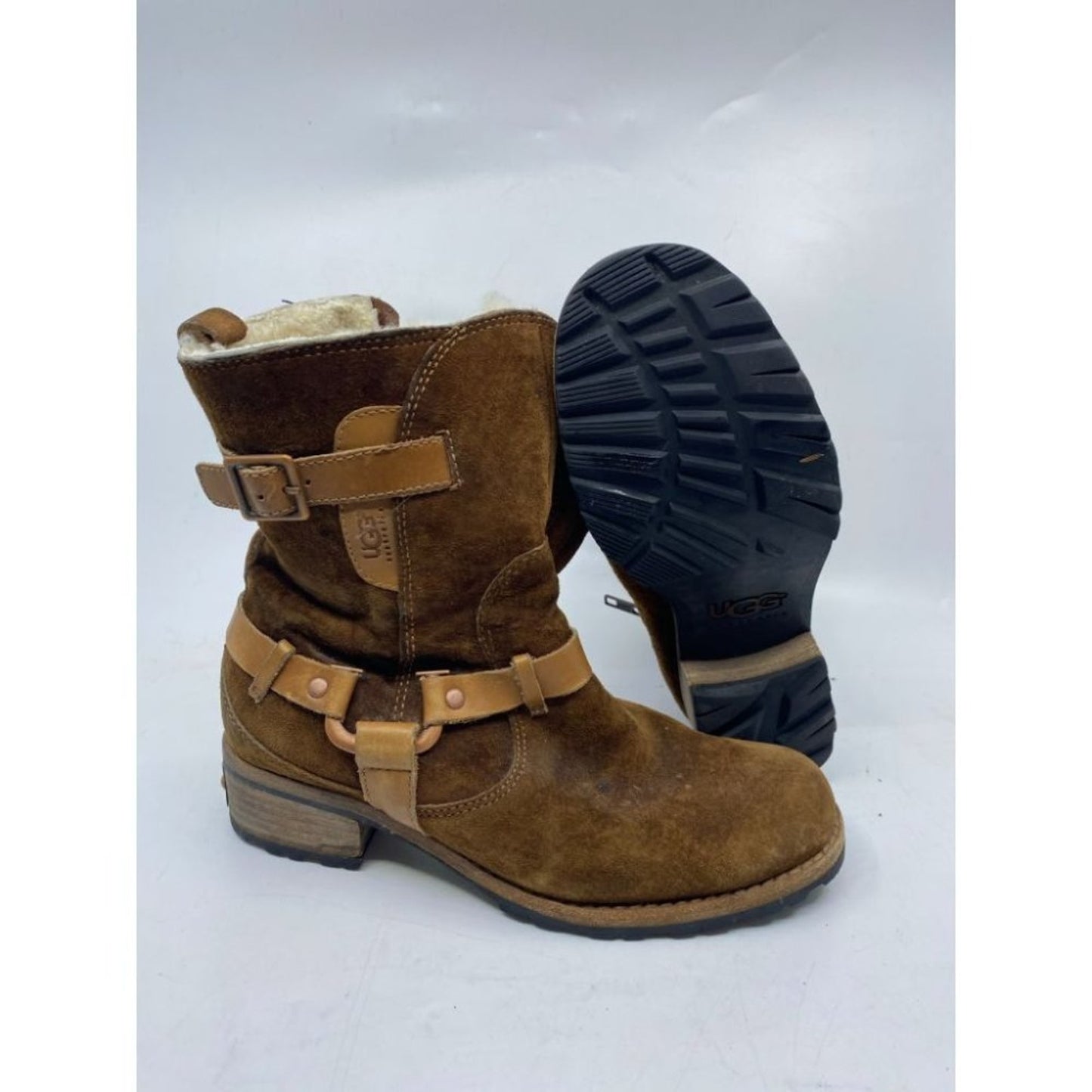 UGG Brown Leather Boots Size 6