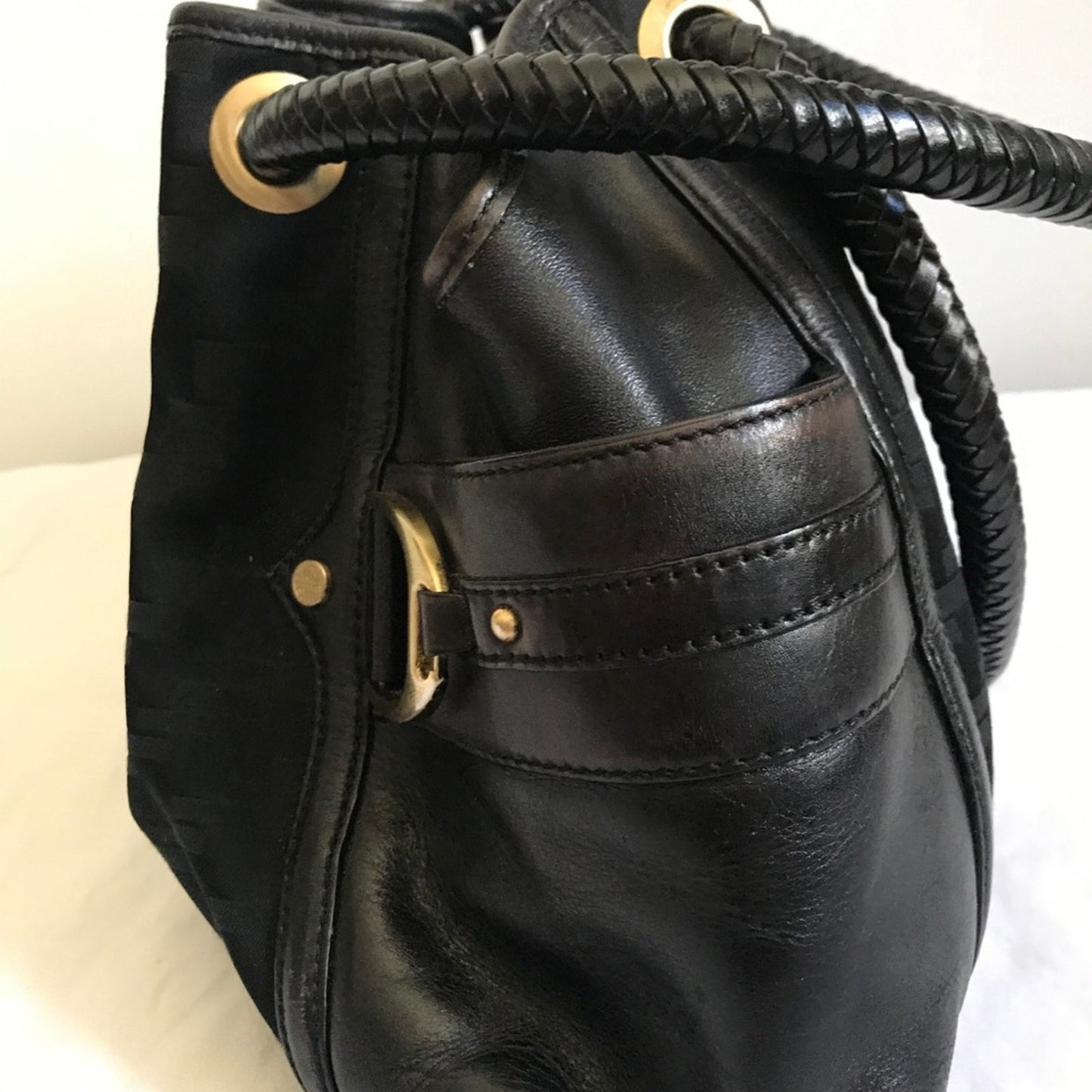 Cole Haan Denney Black Fabric/Leather Shoulder Bag