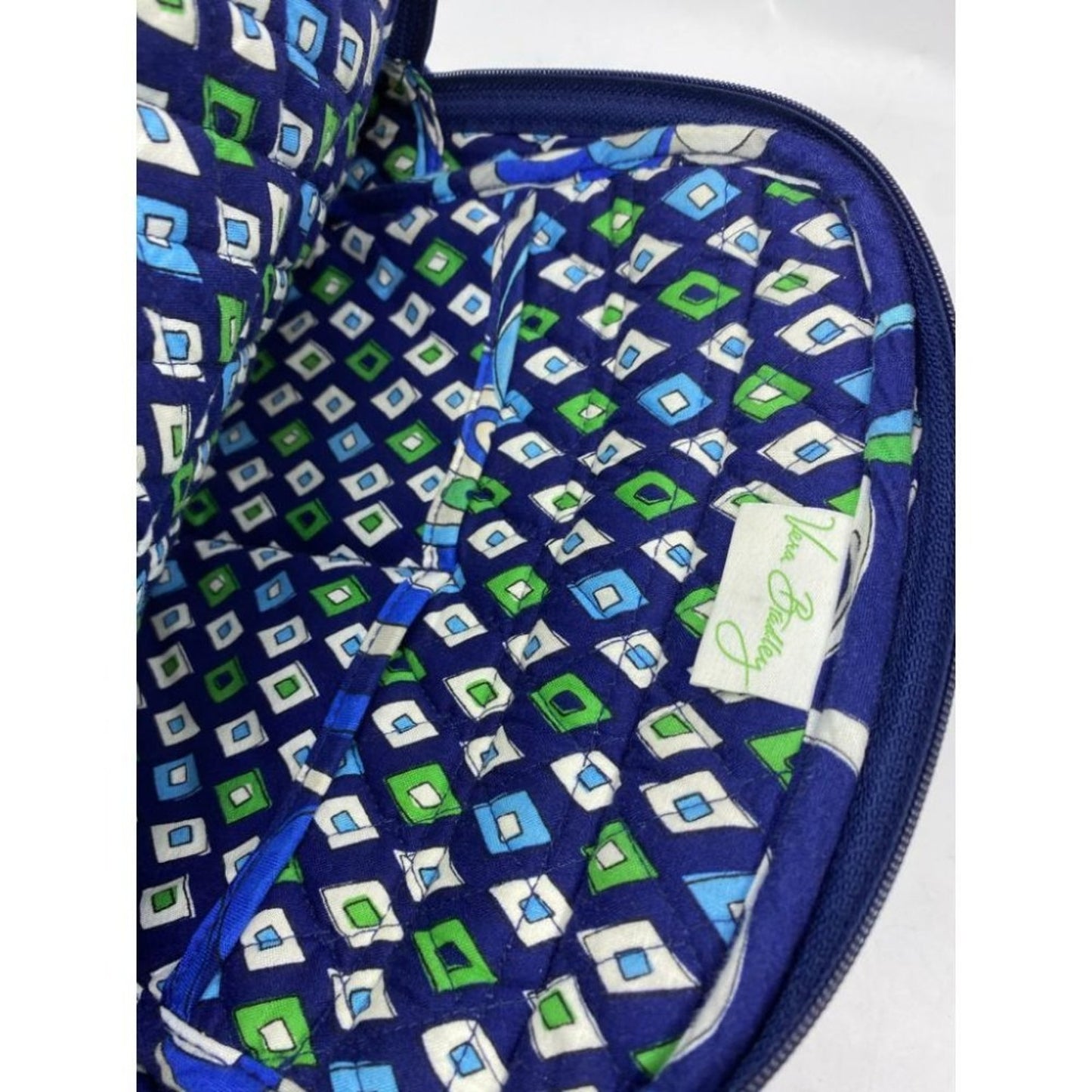 Vera Bradley Quilted Blue White Green Back Pack