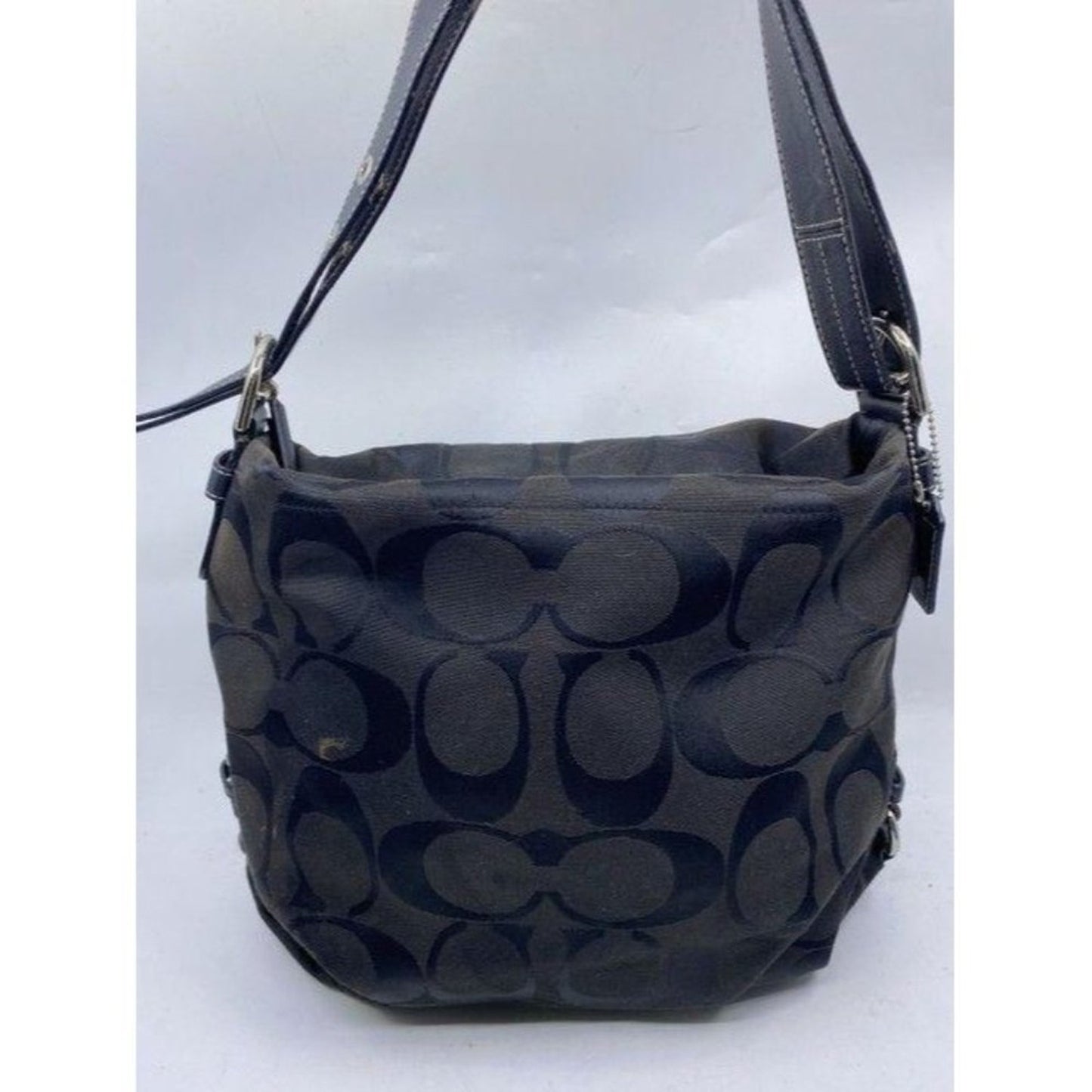 Coach Medium Tote Msrp Black Gray Jacquard Fabric