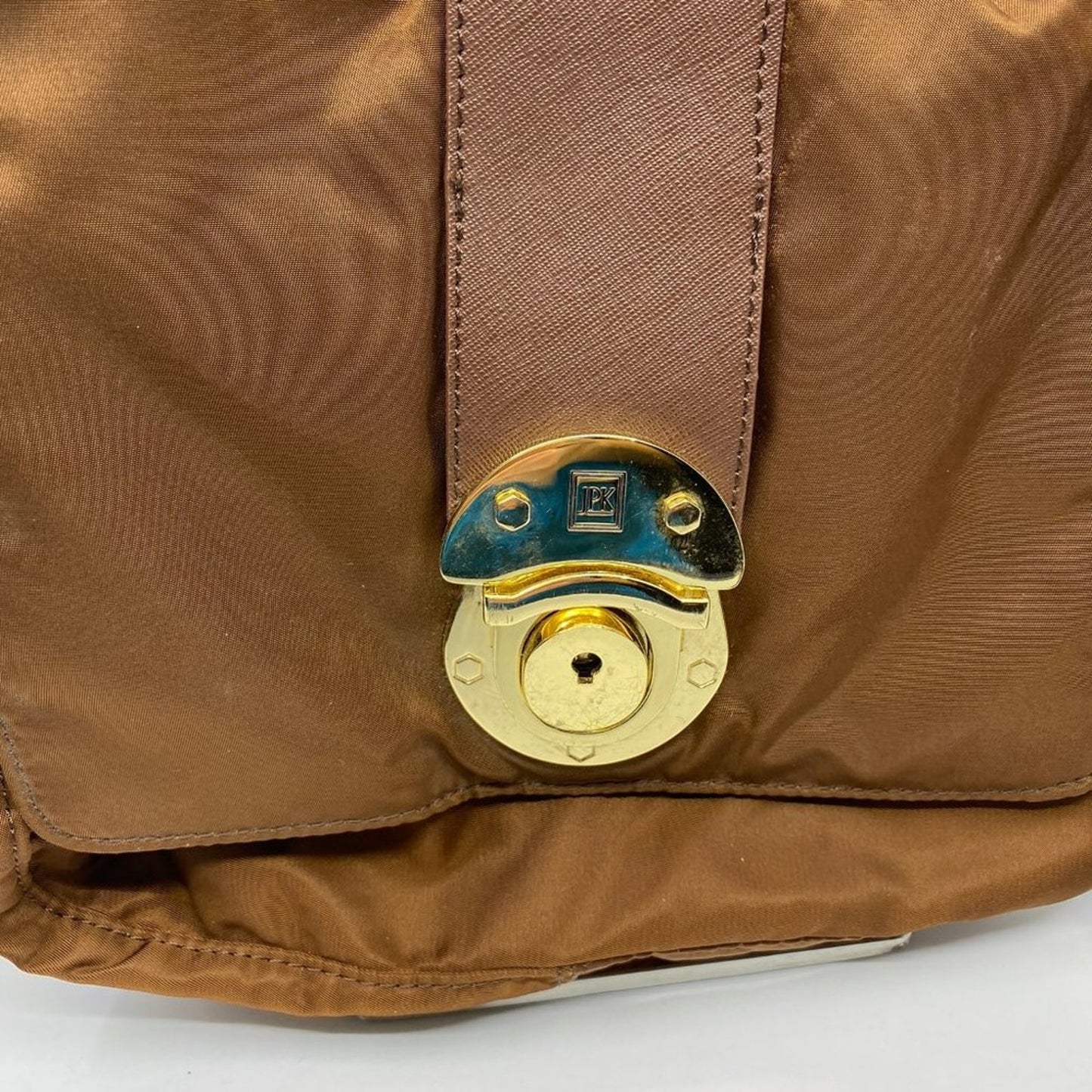JPK Paris Brown Nylon Shoulder Bag