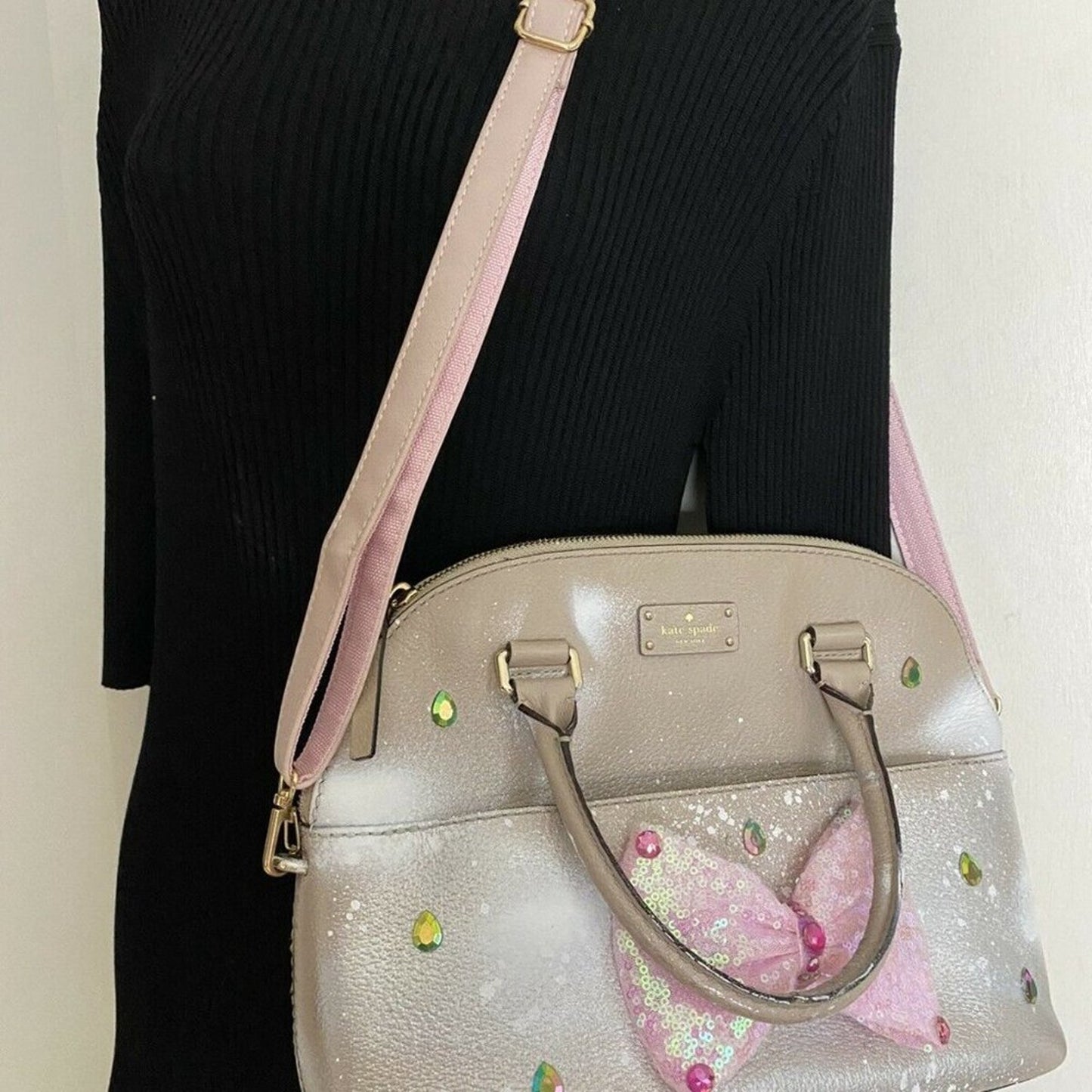 Kate Spade Large Leather Tote Customized With Bow