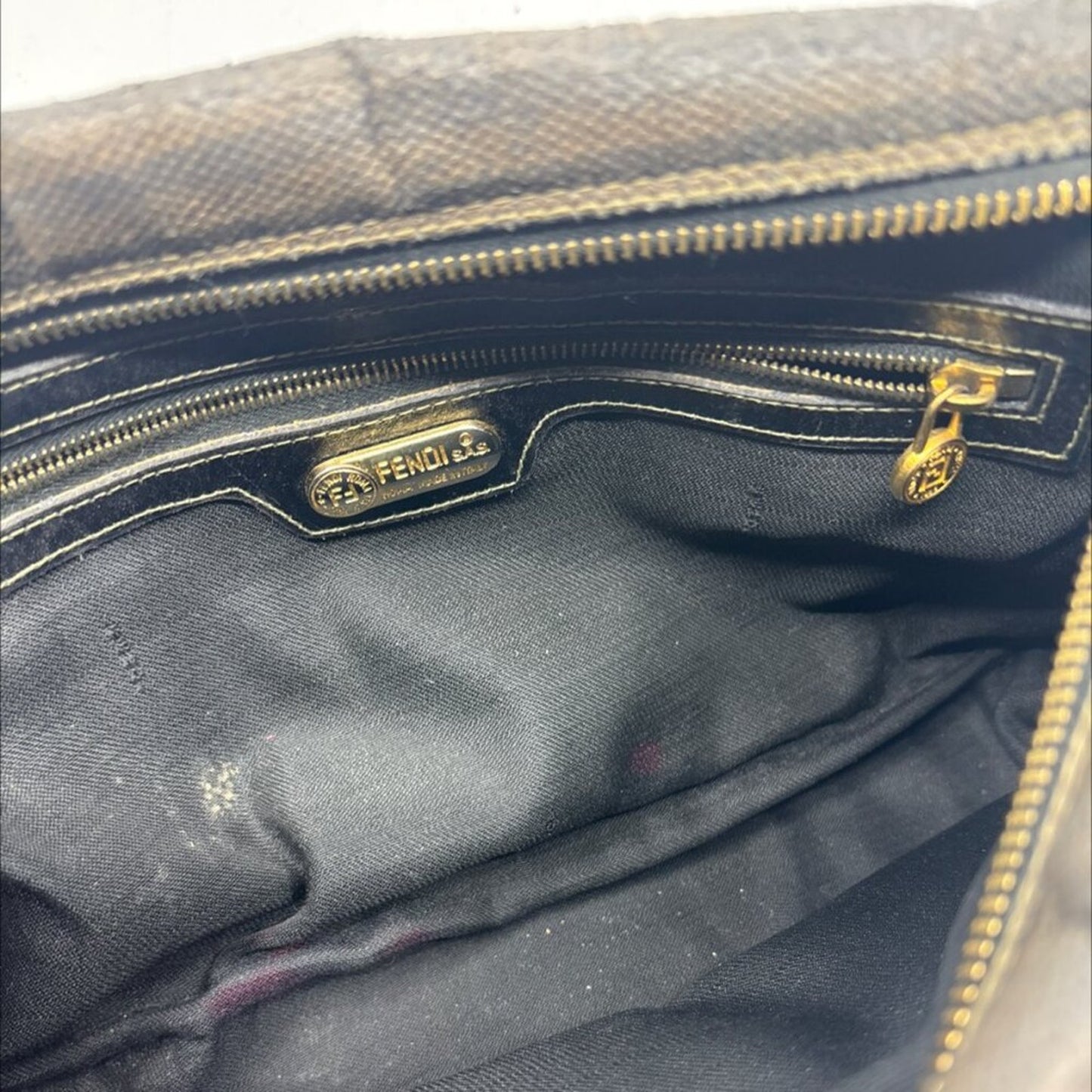 Vintage Fendi Crossbody Bag - Brown/Black